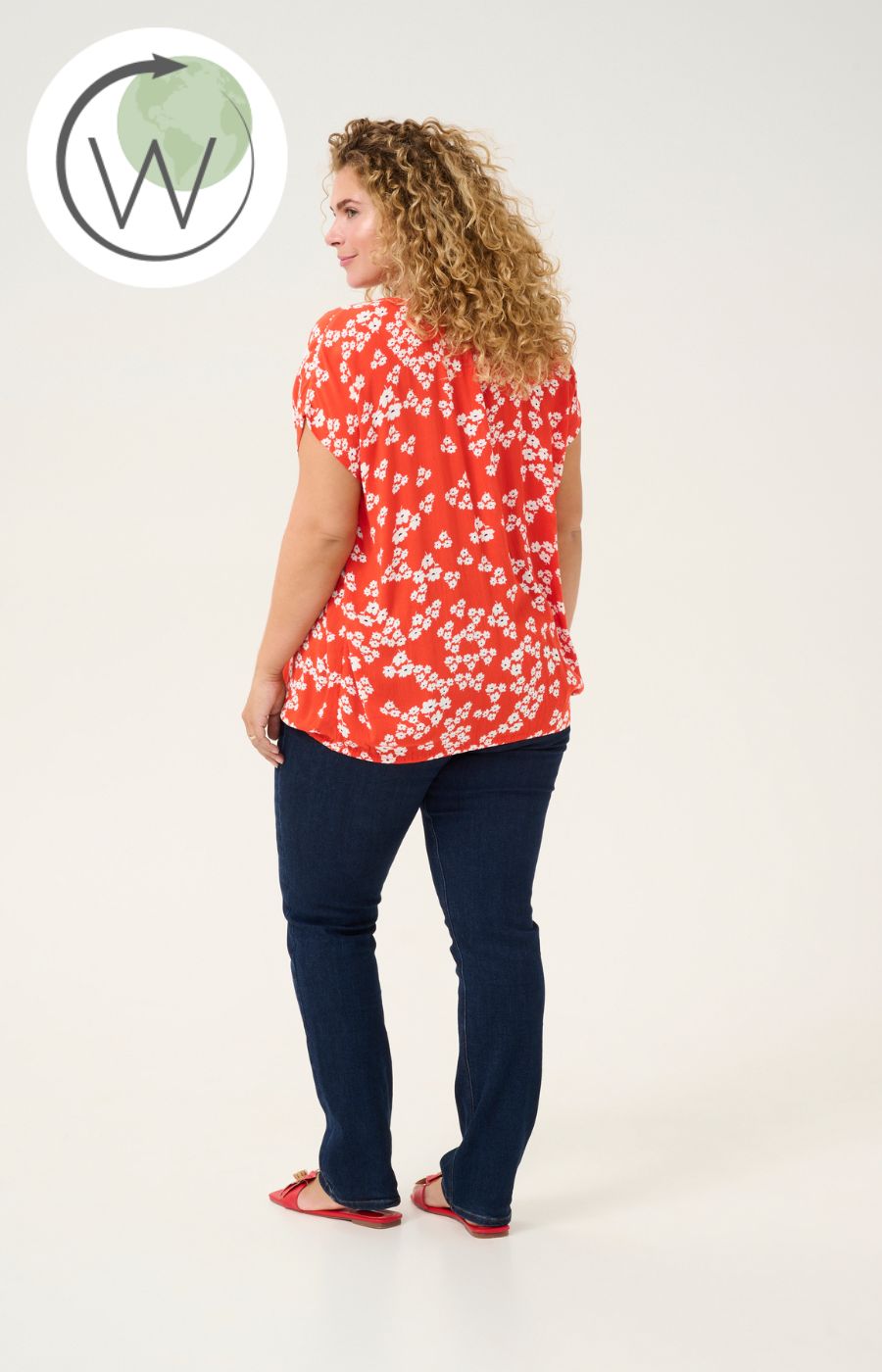 Kaffe Curve Stanley Blouse Red Floral Print