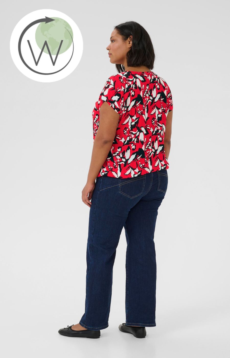 Kaffe Curve Stanley Blouse in Red Graphic Print