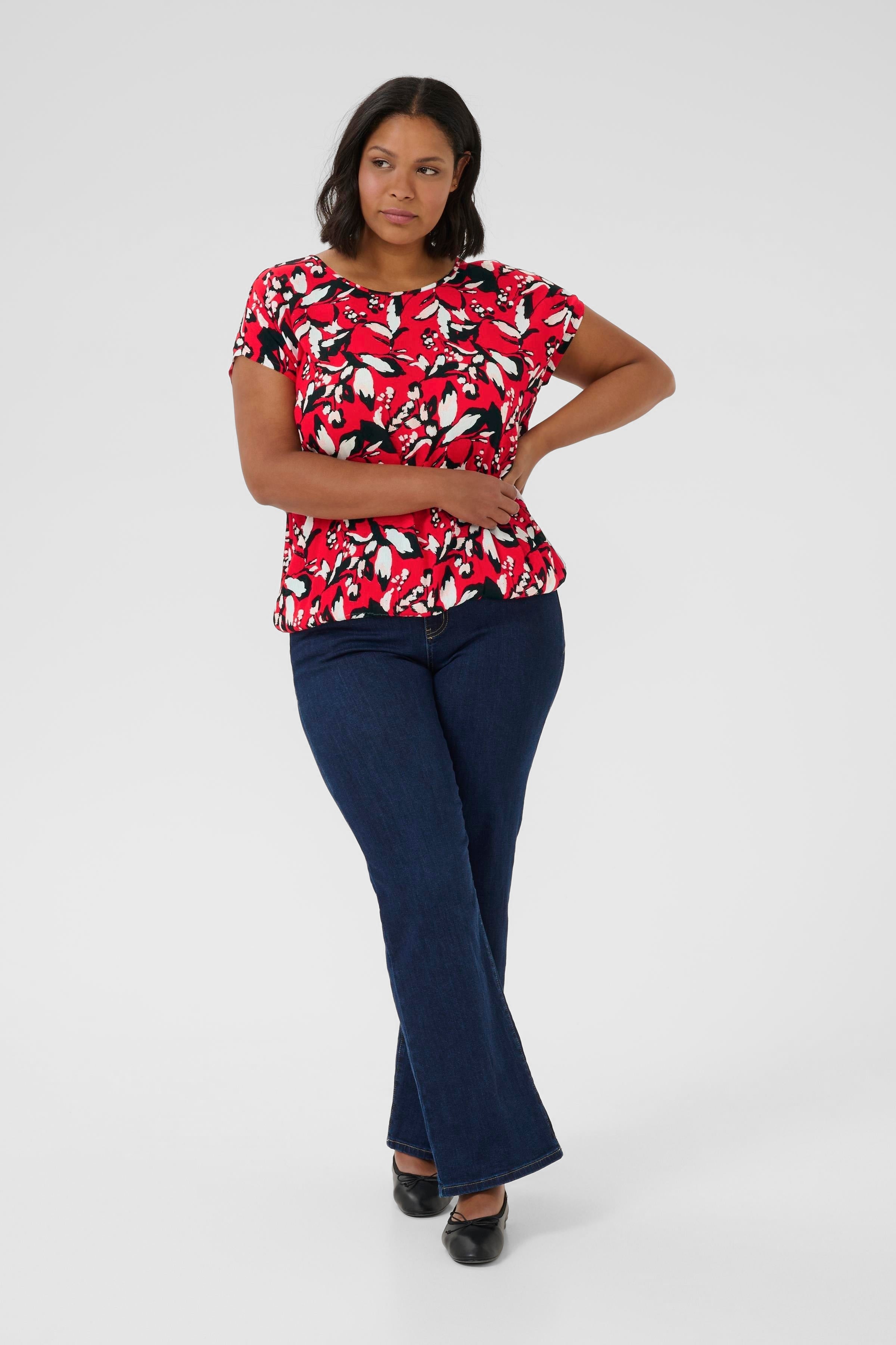Kaffe Curve Stanley Blouse in Red Graphic Print