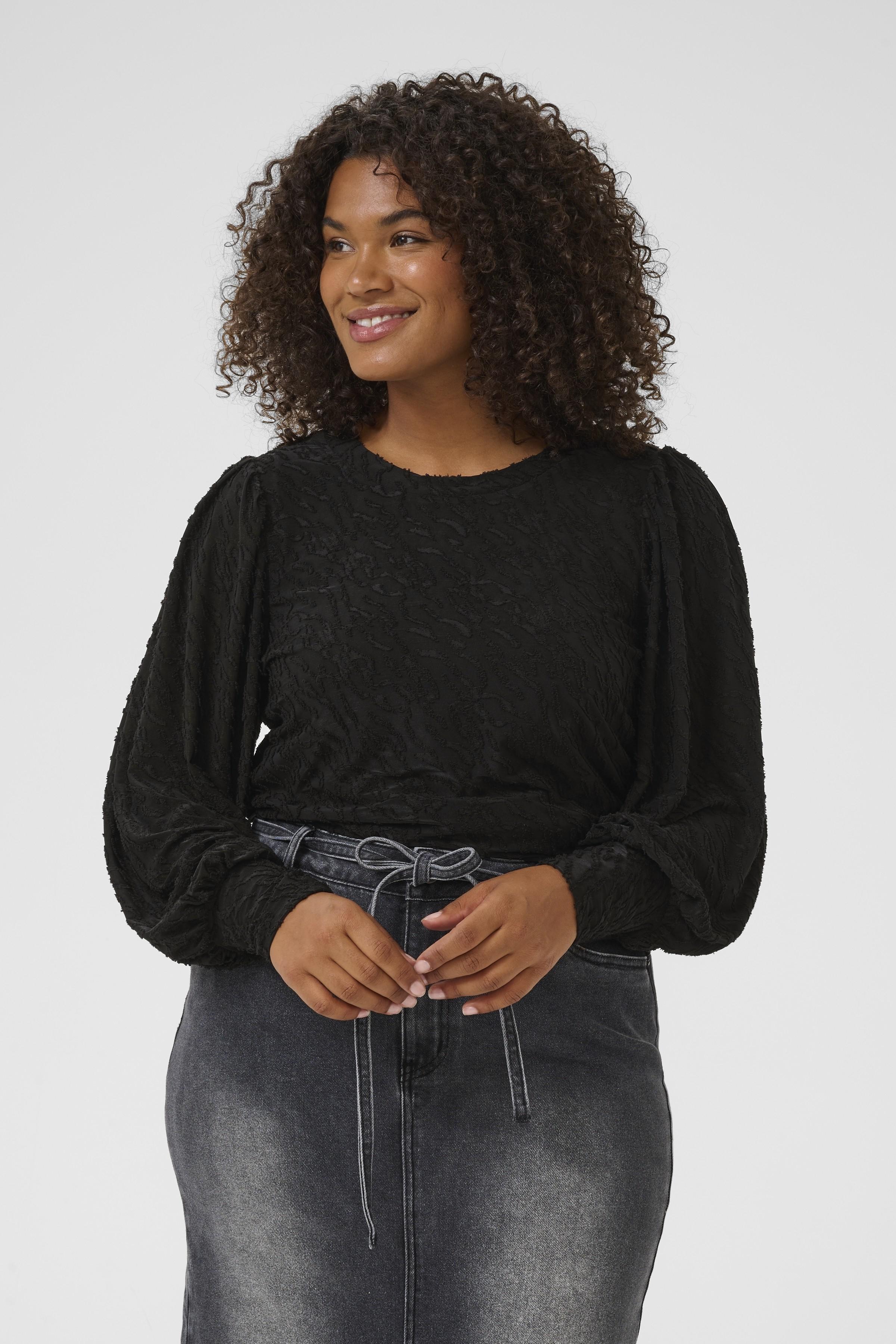 Kaffe Curve Zarina Top in Black