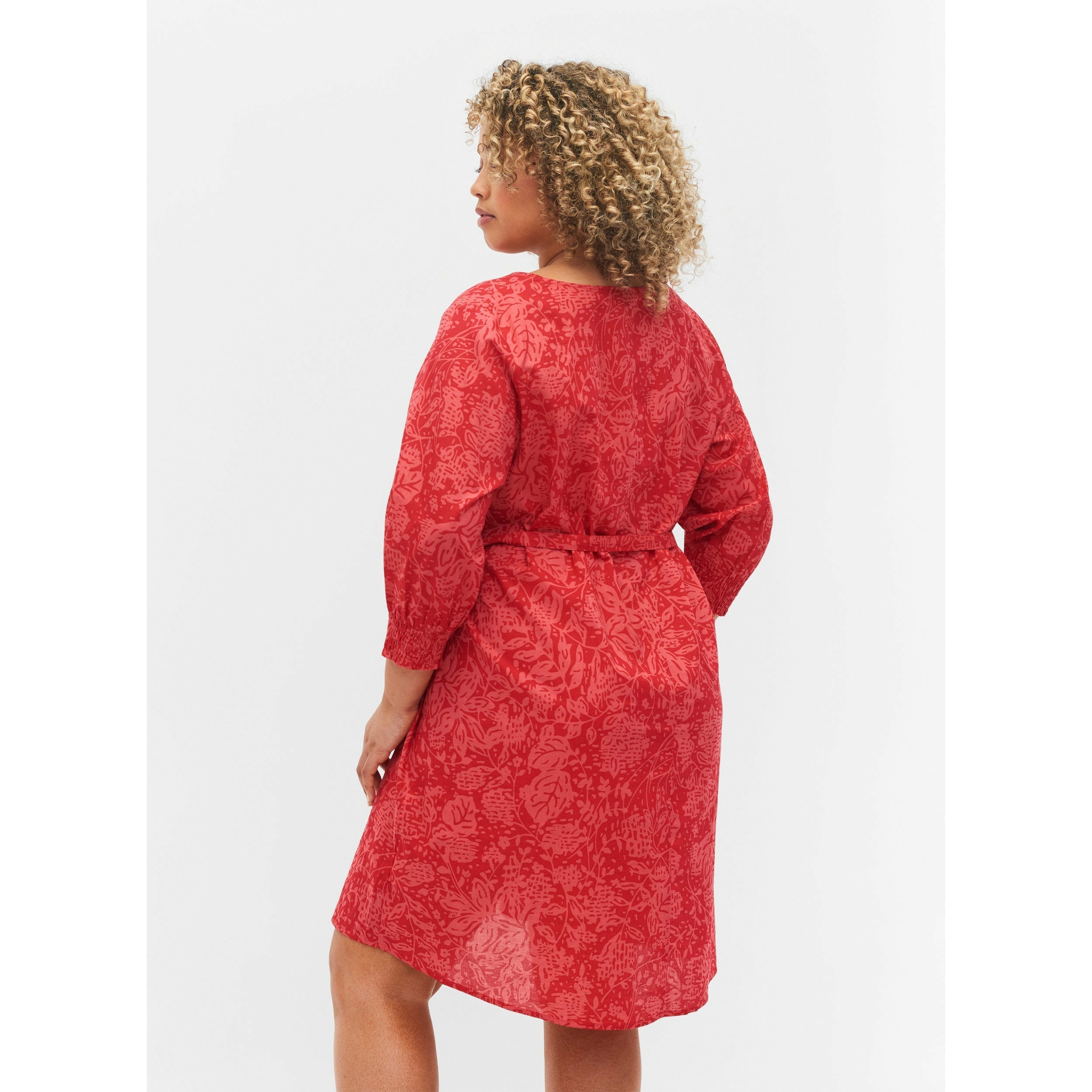 Zizzi Irma Dress in Red - Wardrobe Plus