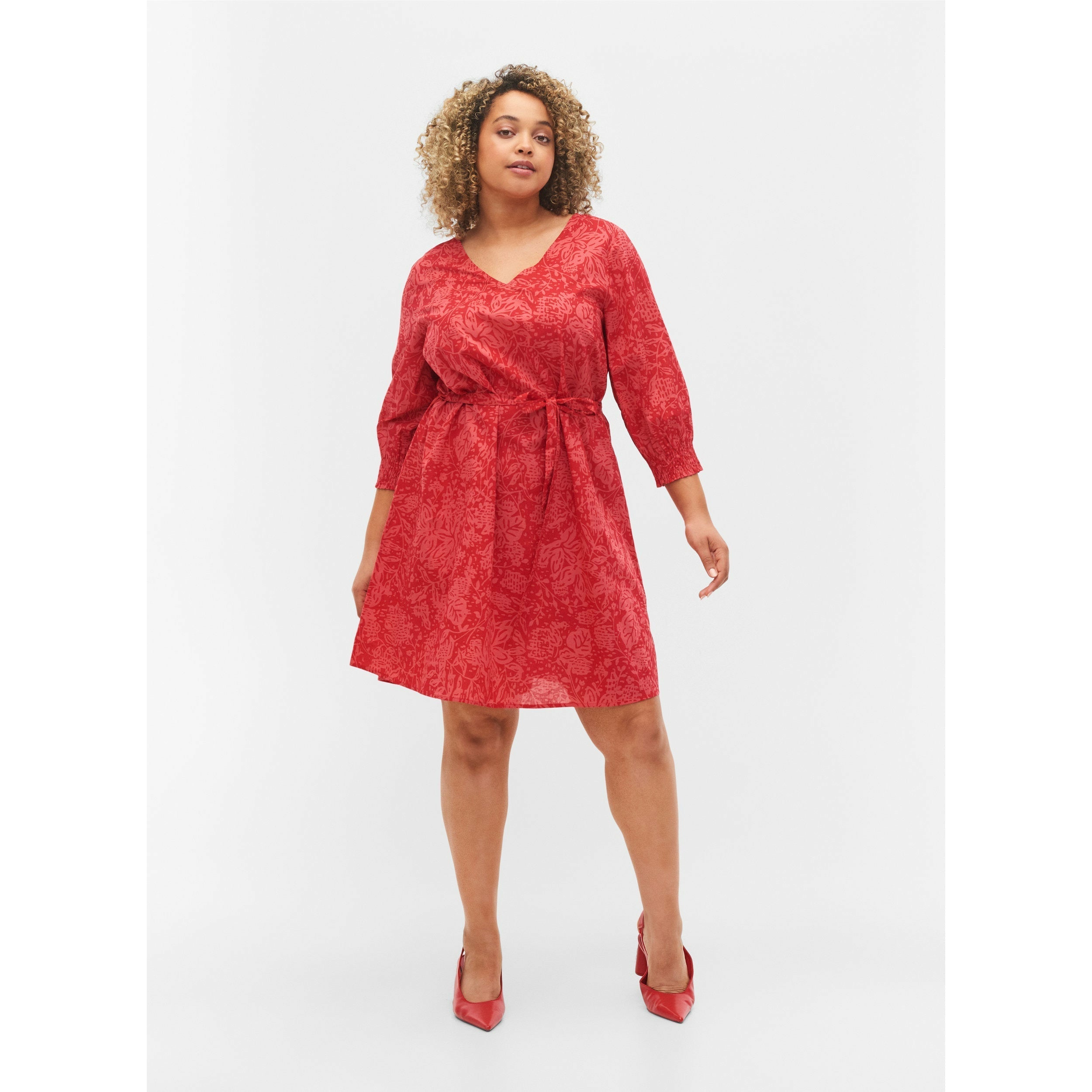 Zizzi Irma Dress in Red - Wardrobe Plus