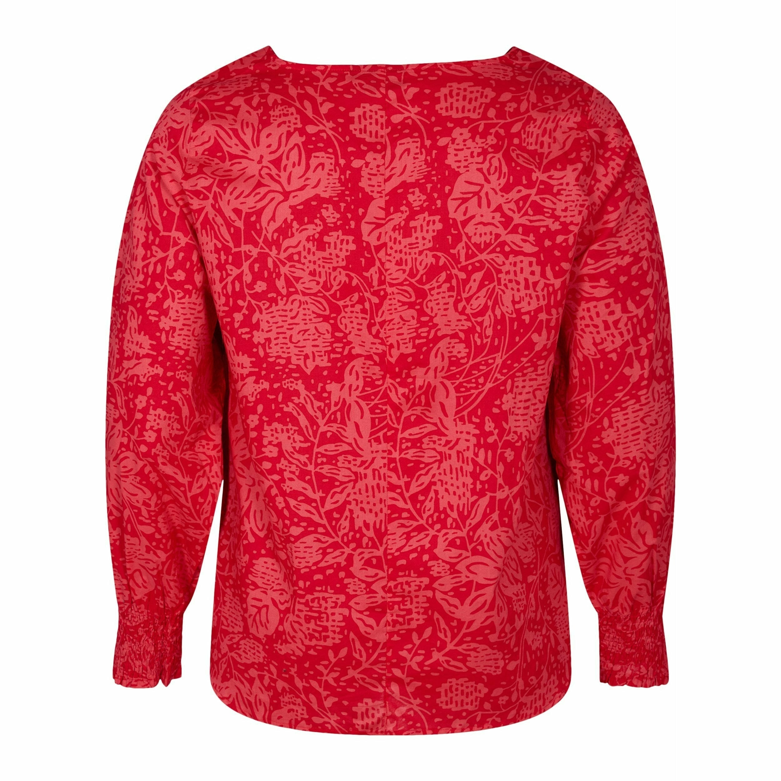 Zizzi Irma Blouse in Red - Wardrobe Plus