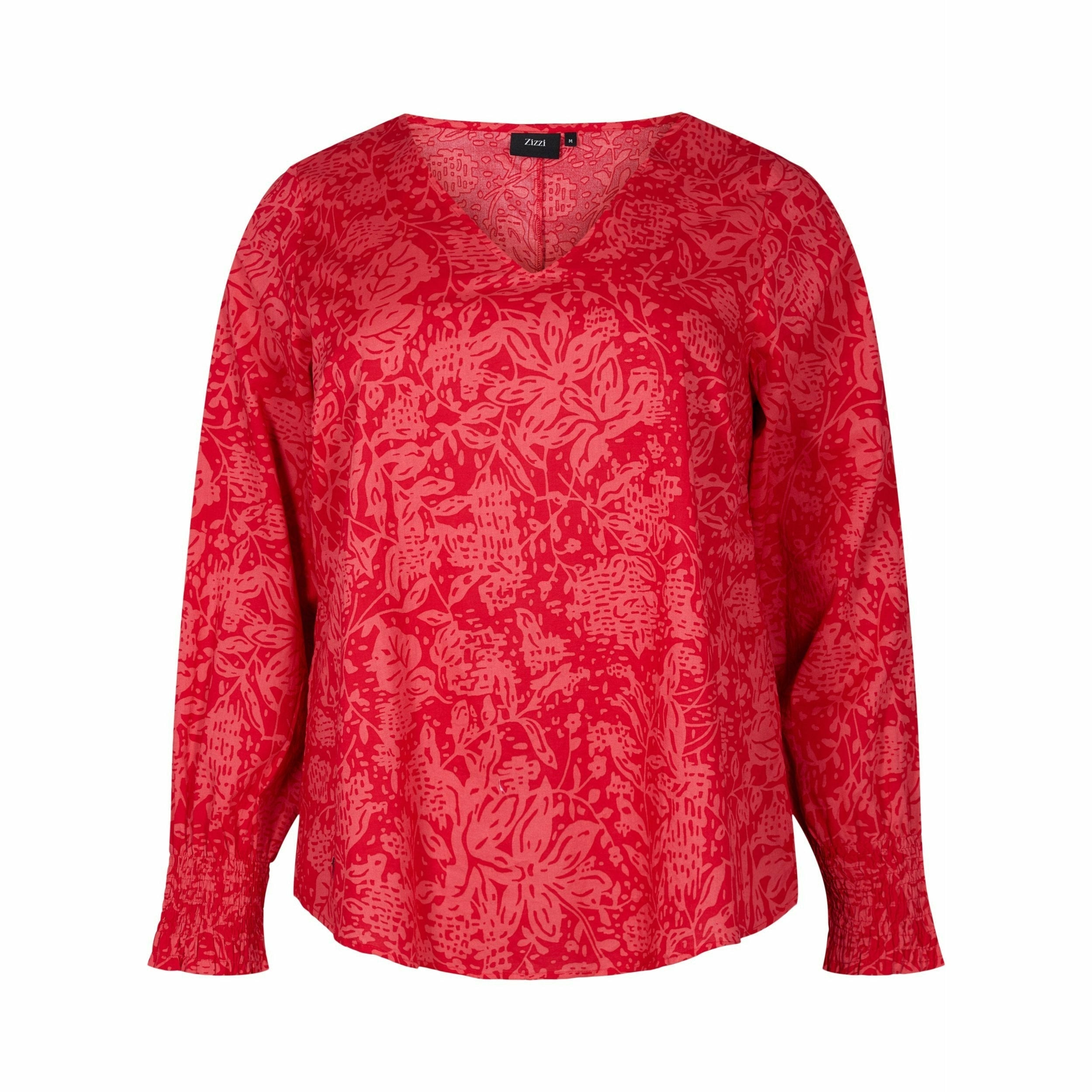 Zizzi Irma Blouse in Red - Wardrobe Plus