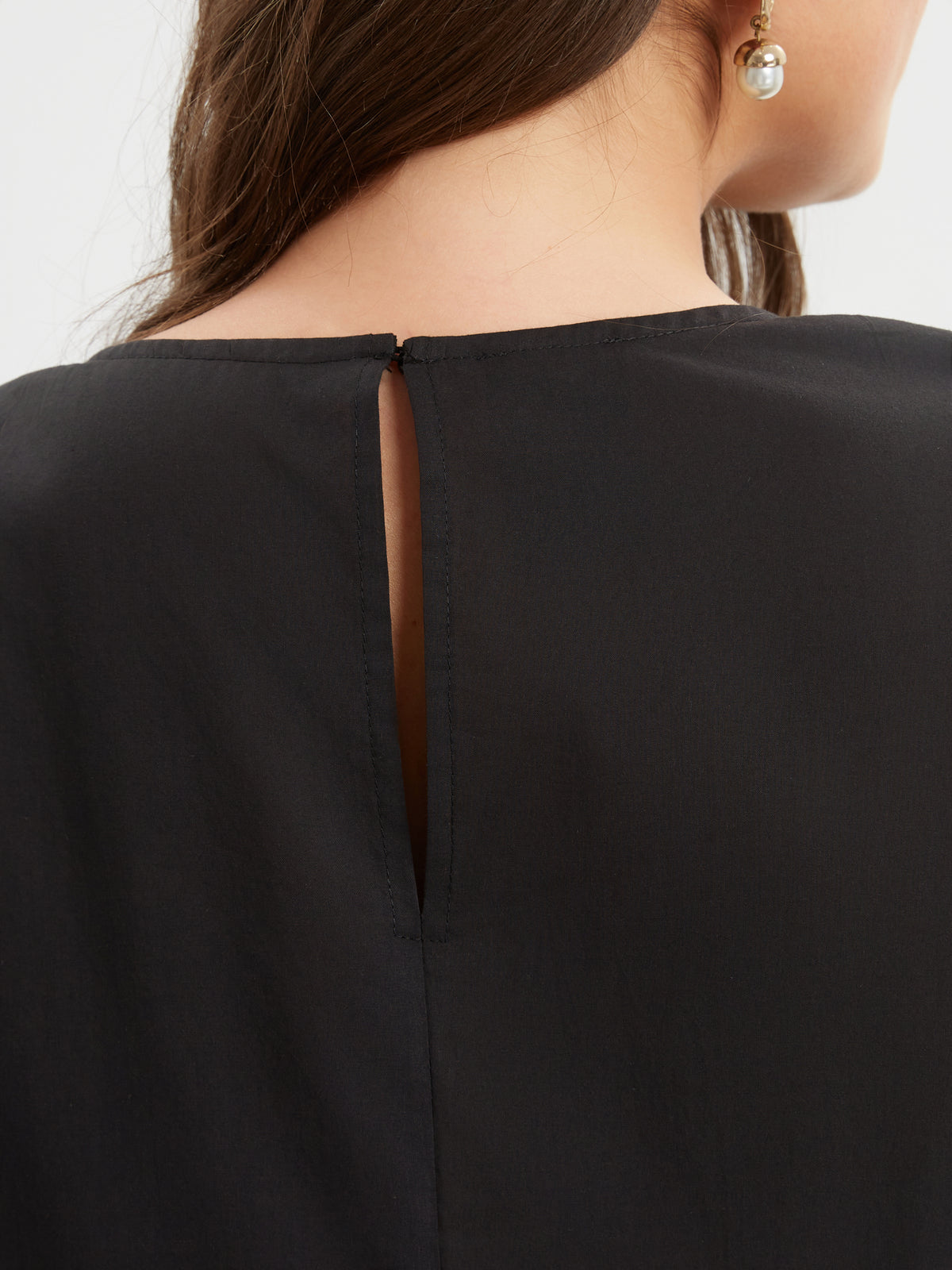 Mat Bubble Hem Dress in Black