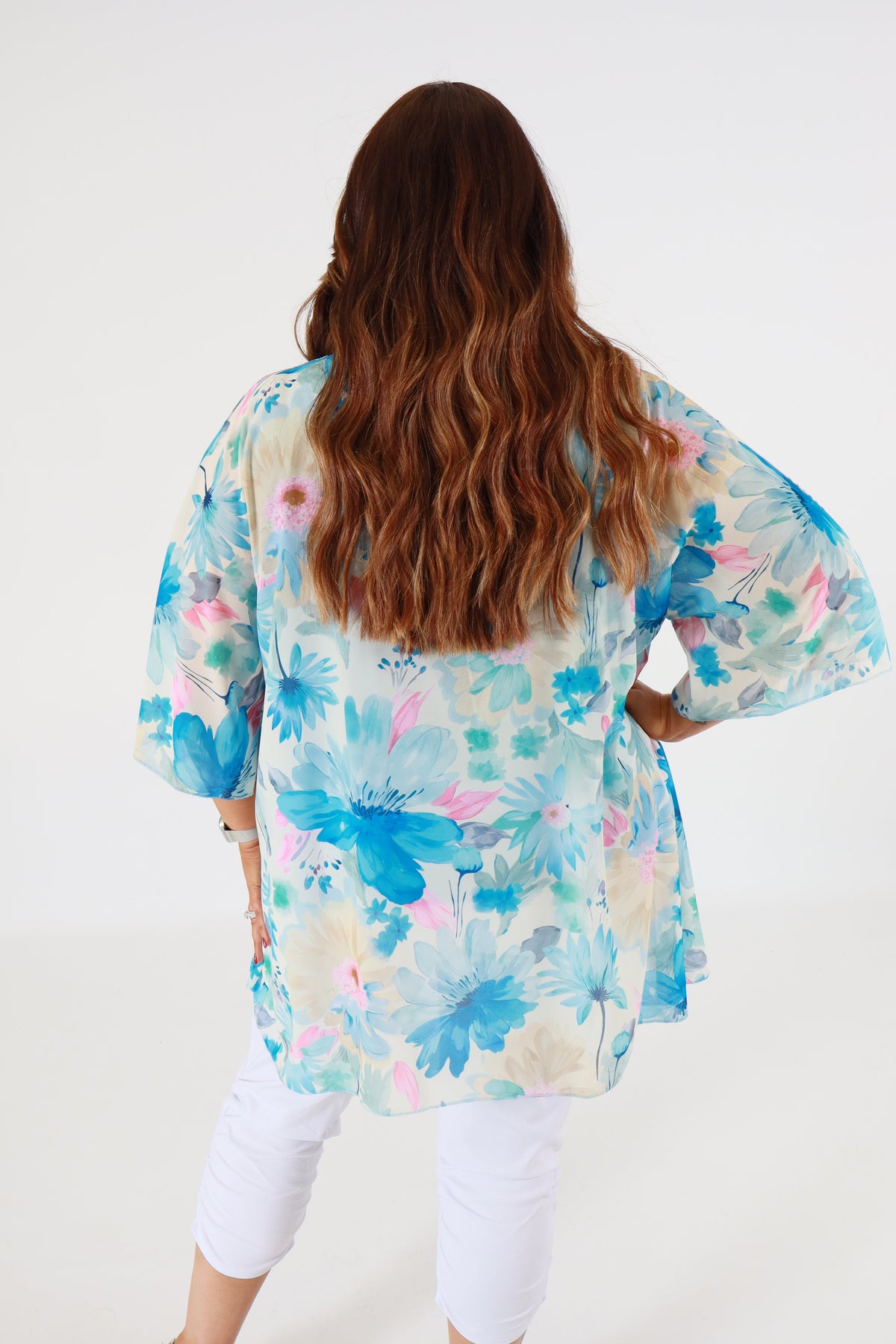 Mia Floral Blouse in Blue