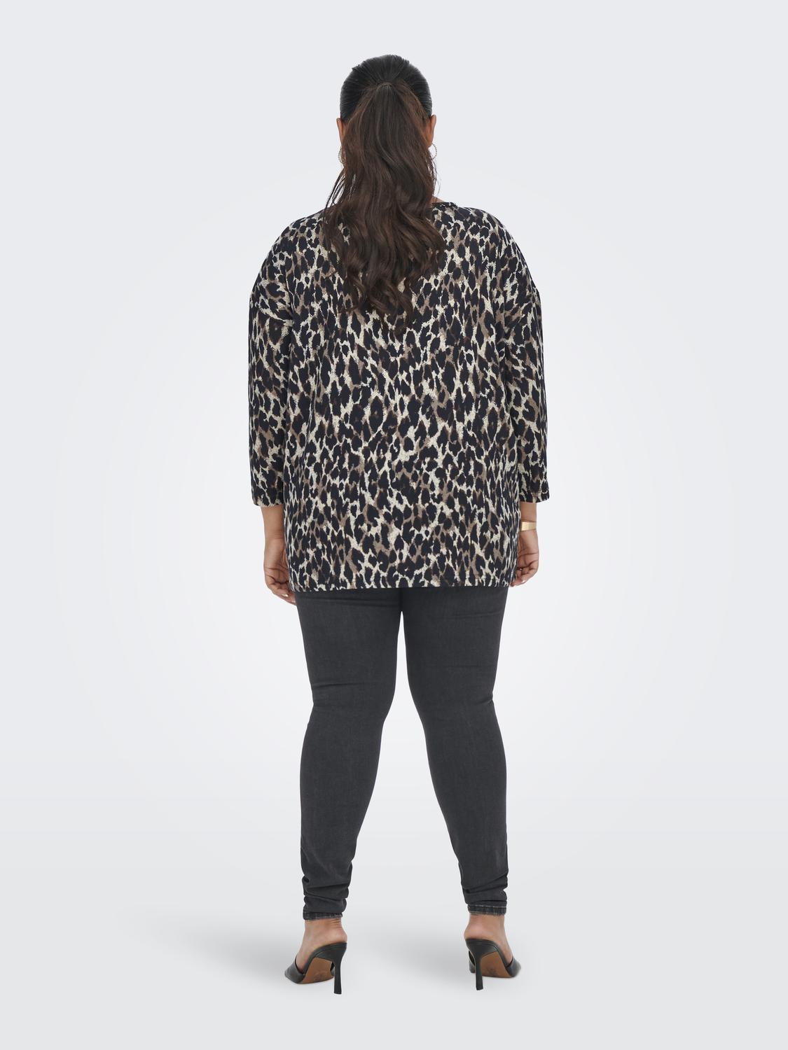 Only Carmakoma Alba Top in Taupe Leopard