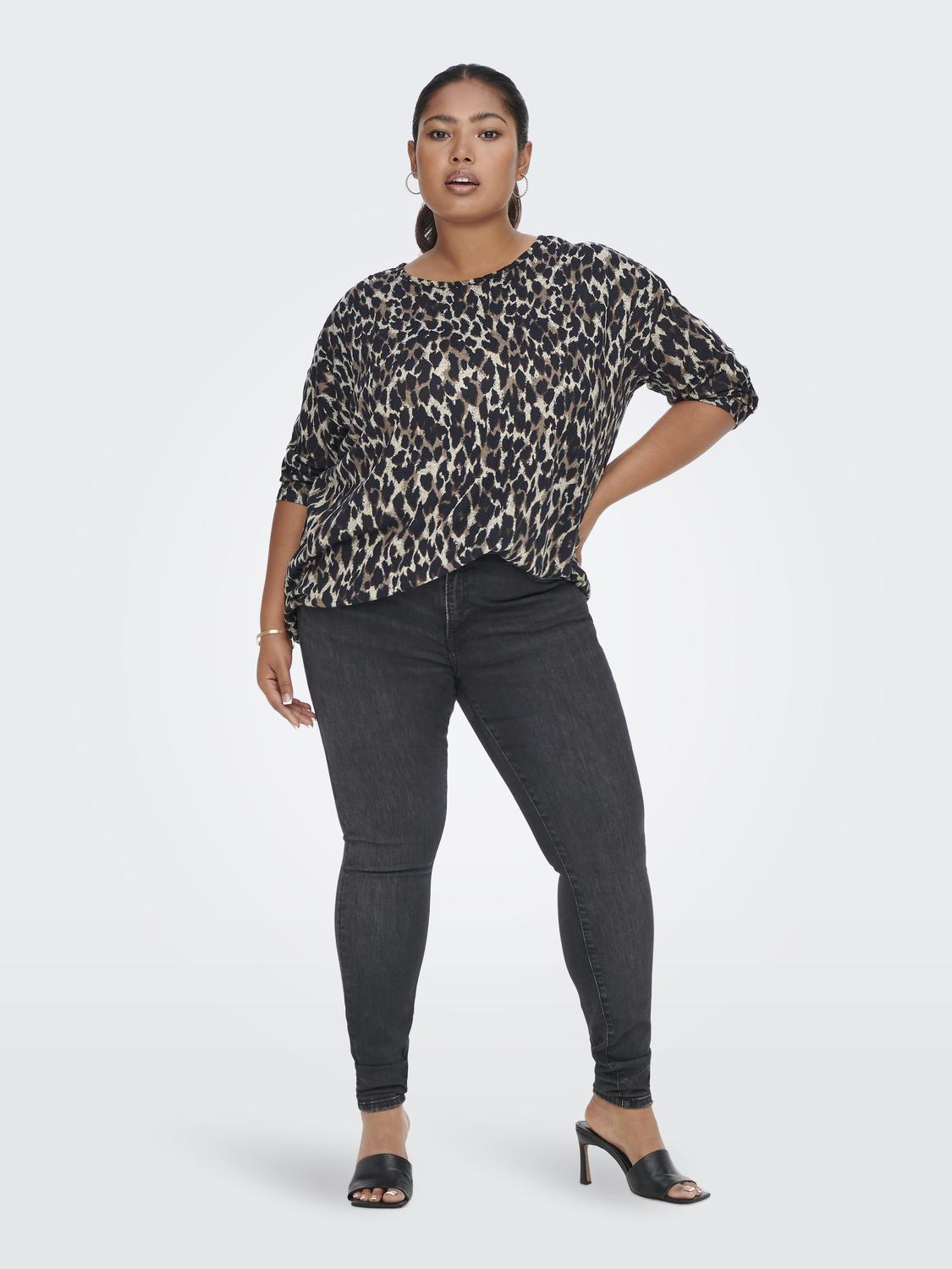 Only Carmakoma Alba Top in Taupe Leopard