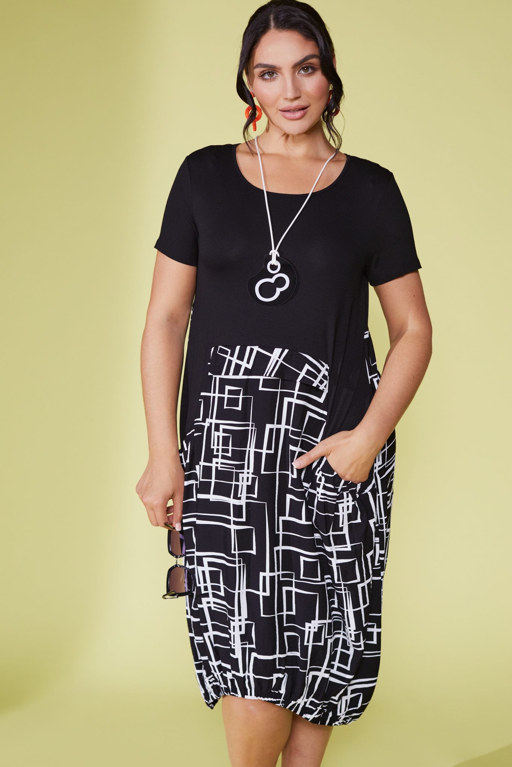 Ora Geometrical Print Dress