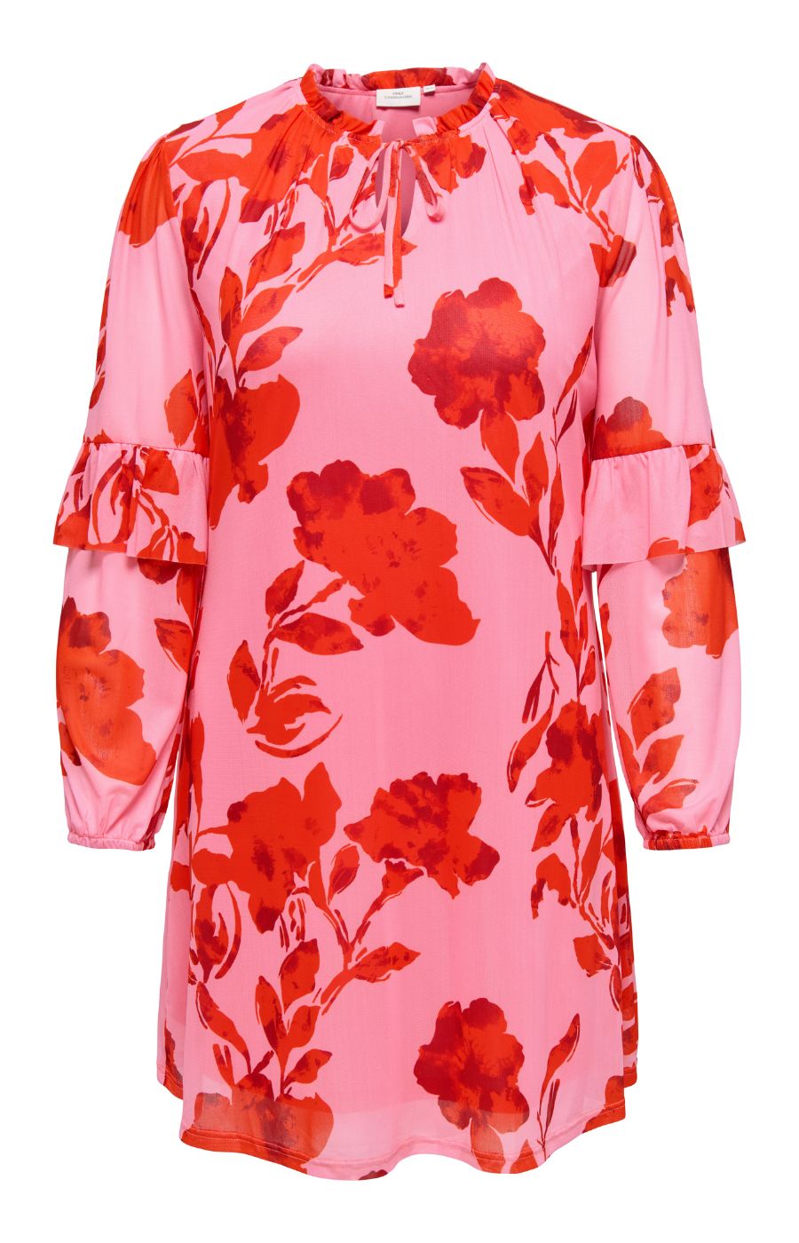Only Carmakoma Carti Dress in Pink - Pink, Red Floral Print