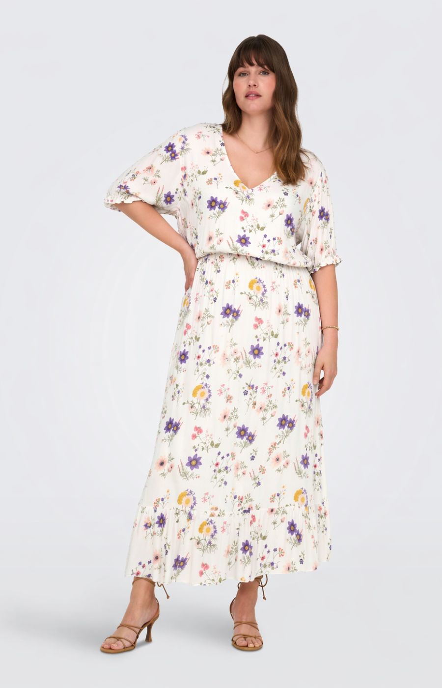 Only Carmakoma Chianti Dress in Floral White