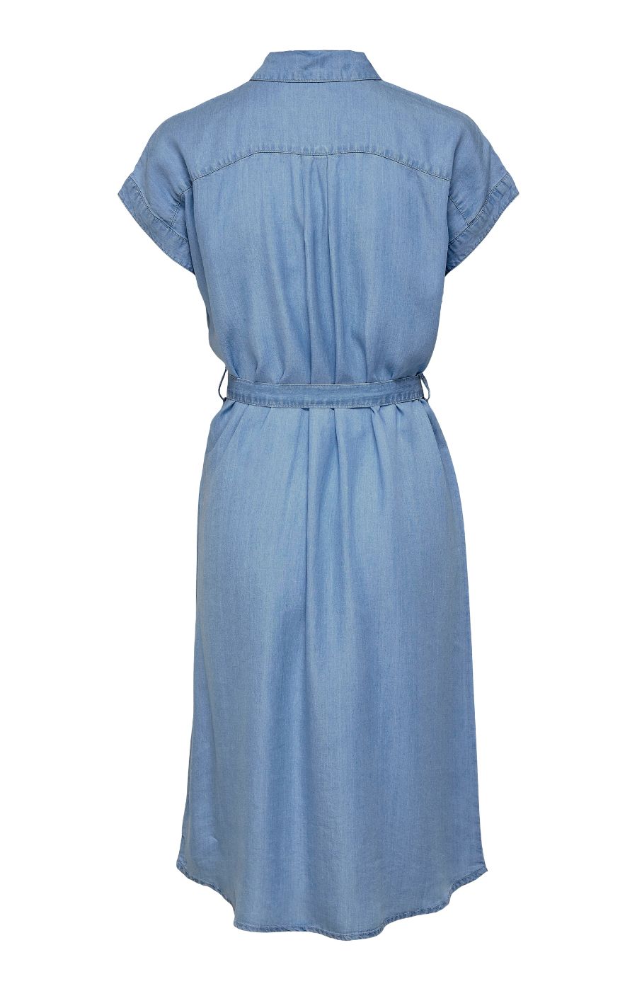 Only Carmakoma Pema Denim Dress with a belt on a white background