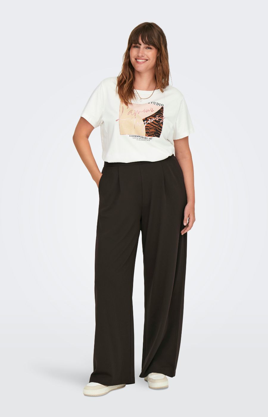 Only Carmakoma Stilla Trouser in Black Coffee 