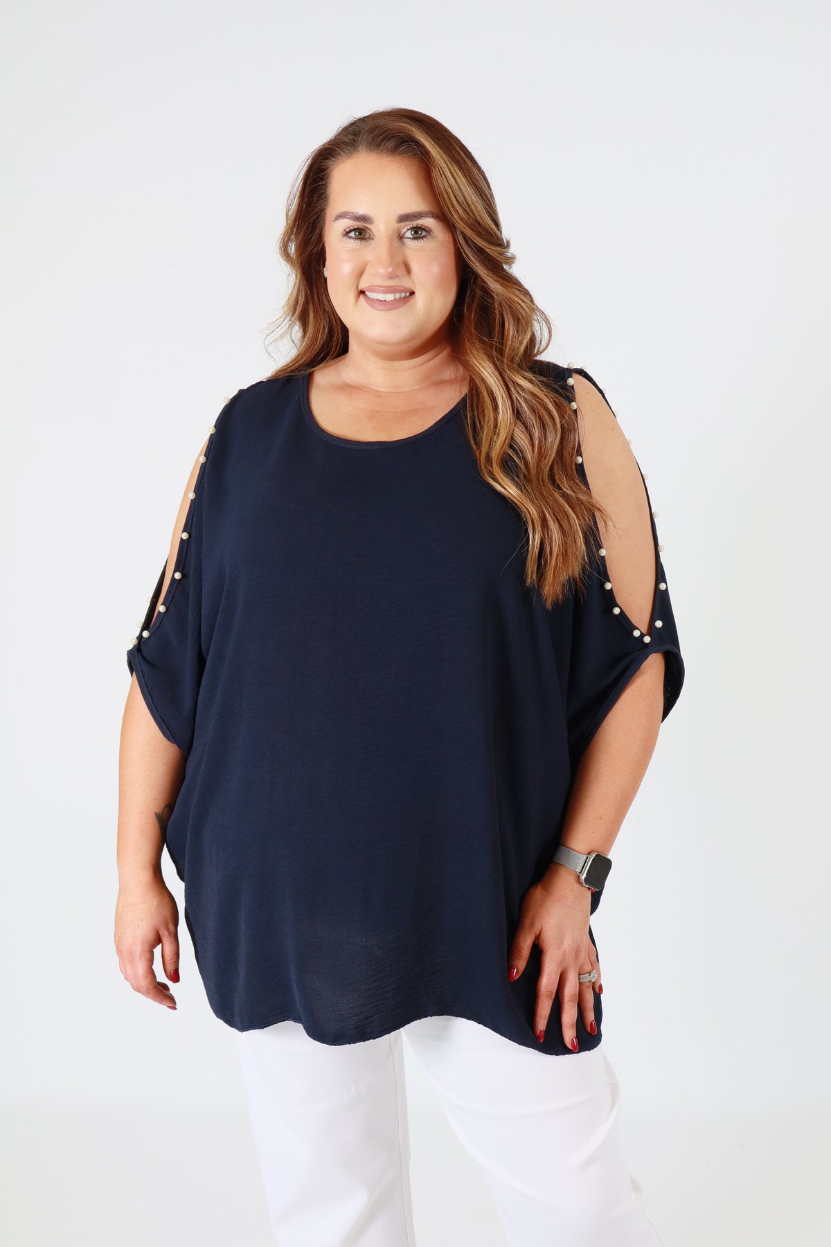 Pearl Blouse in Navy