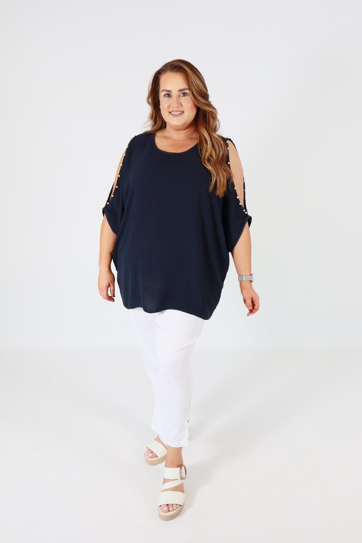 Pearl Blouse in Navy