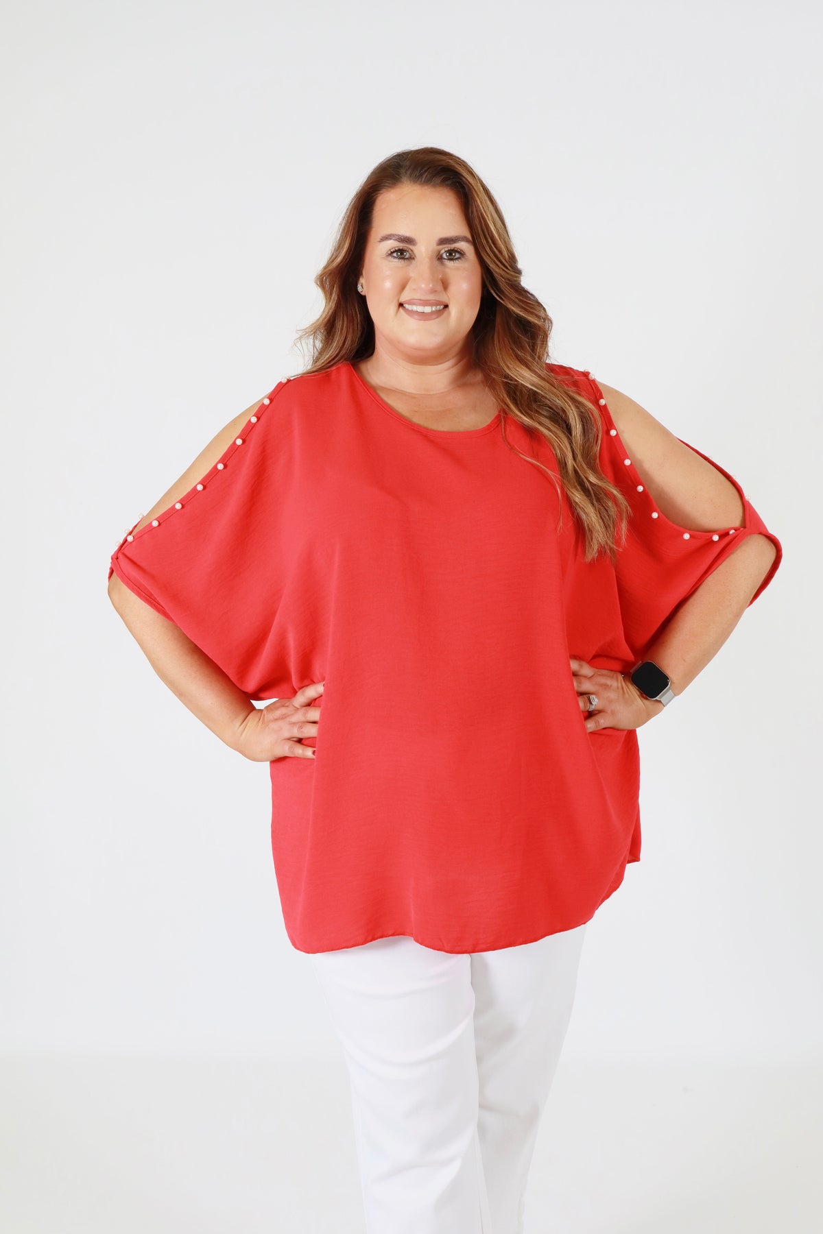 Pearl Blouse in Red