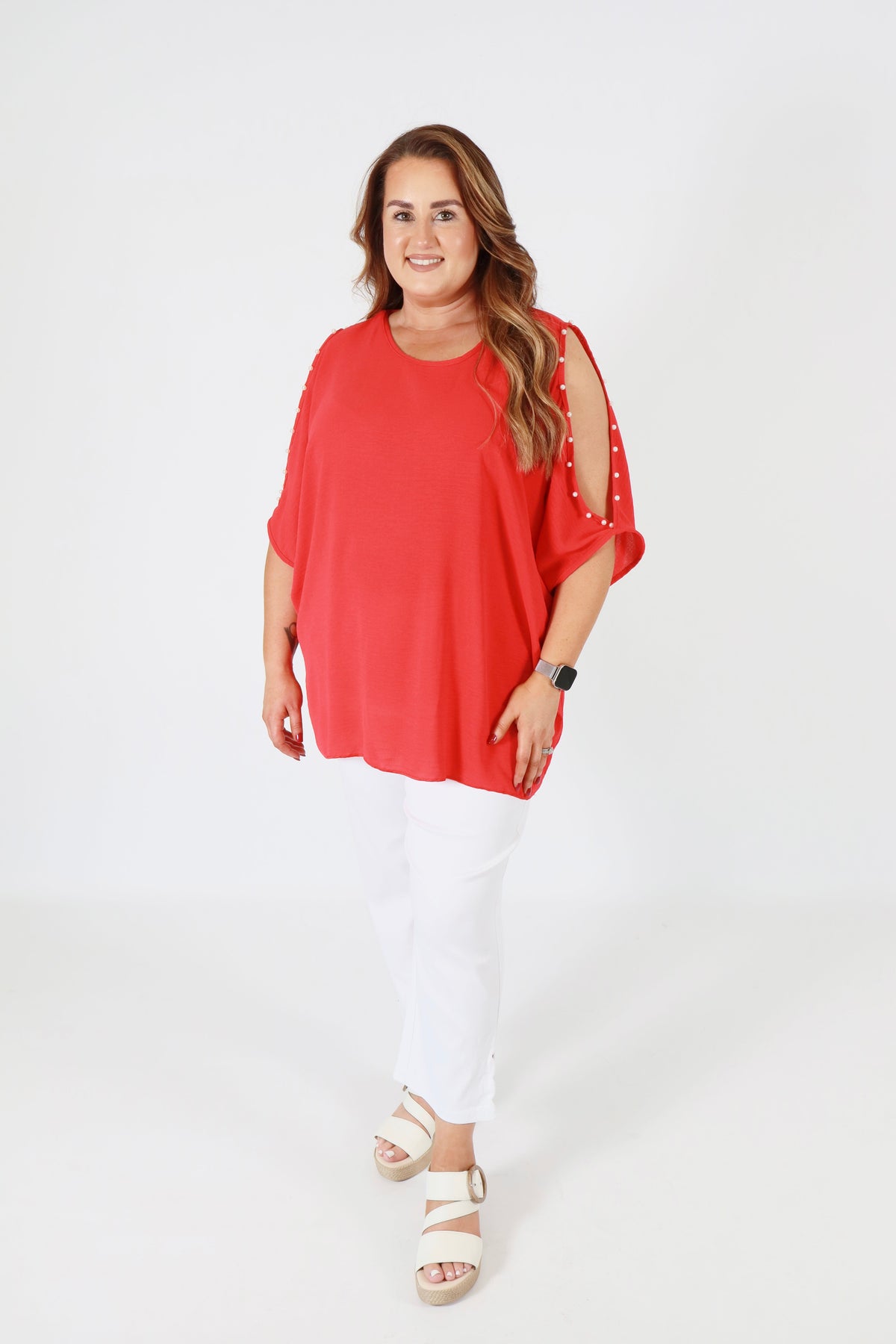 Pearl Blouse in Red