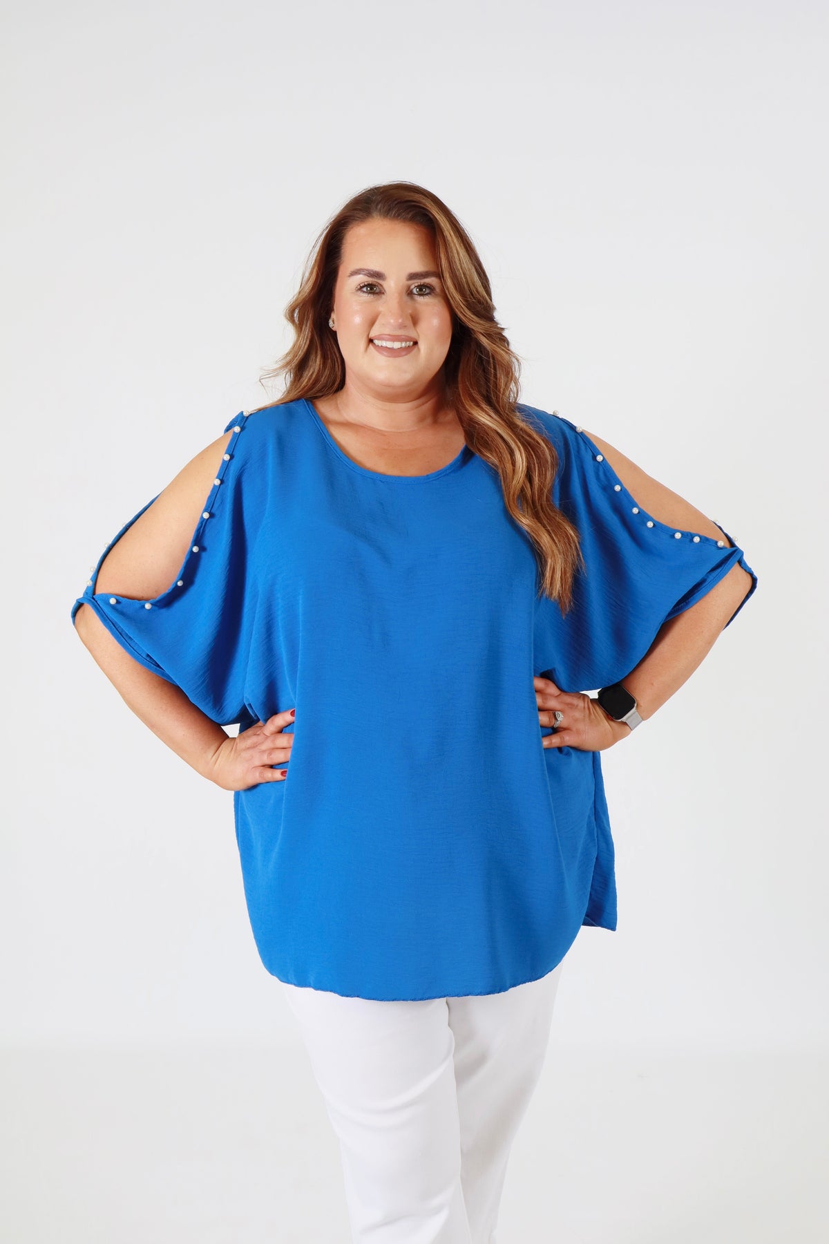 Pearl Blouse in Royal Blue