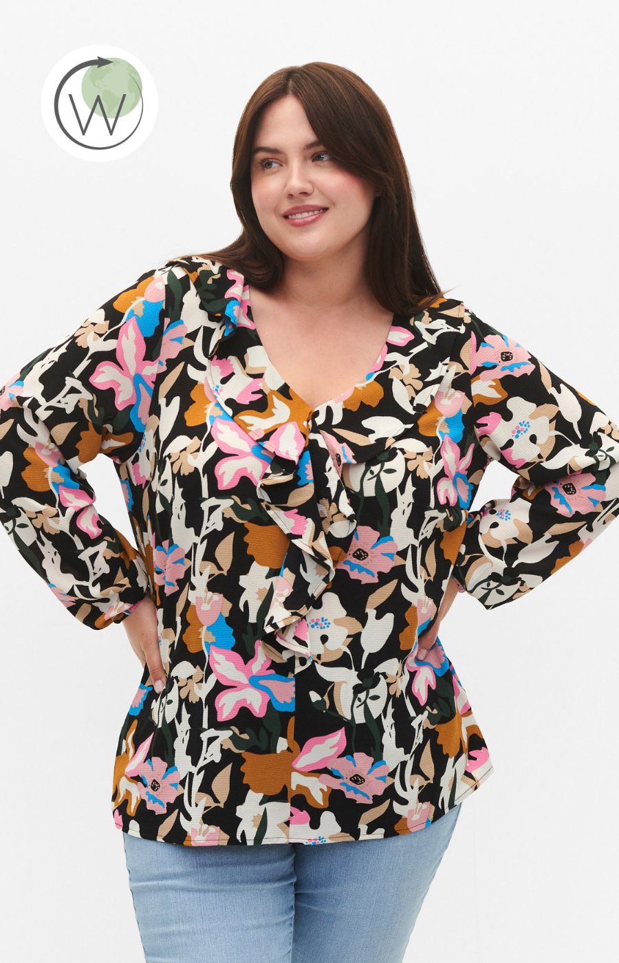 Zizzi Vanni Flower Blouse