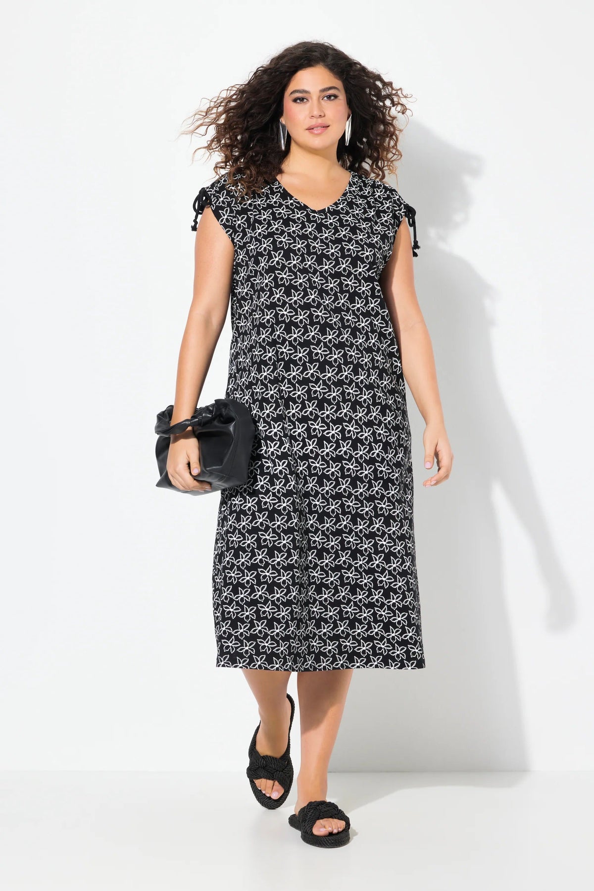 Ulla Popken Black Floral Dress