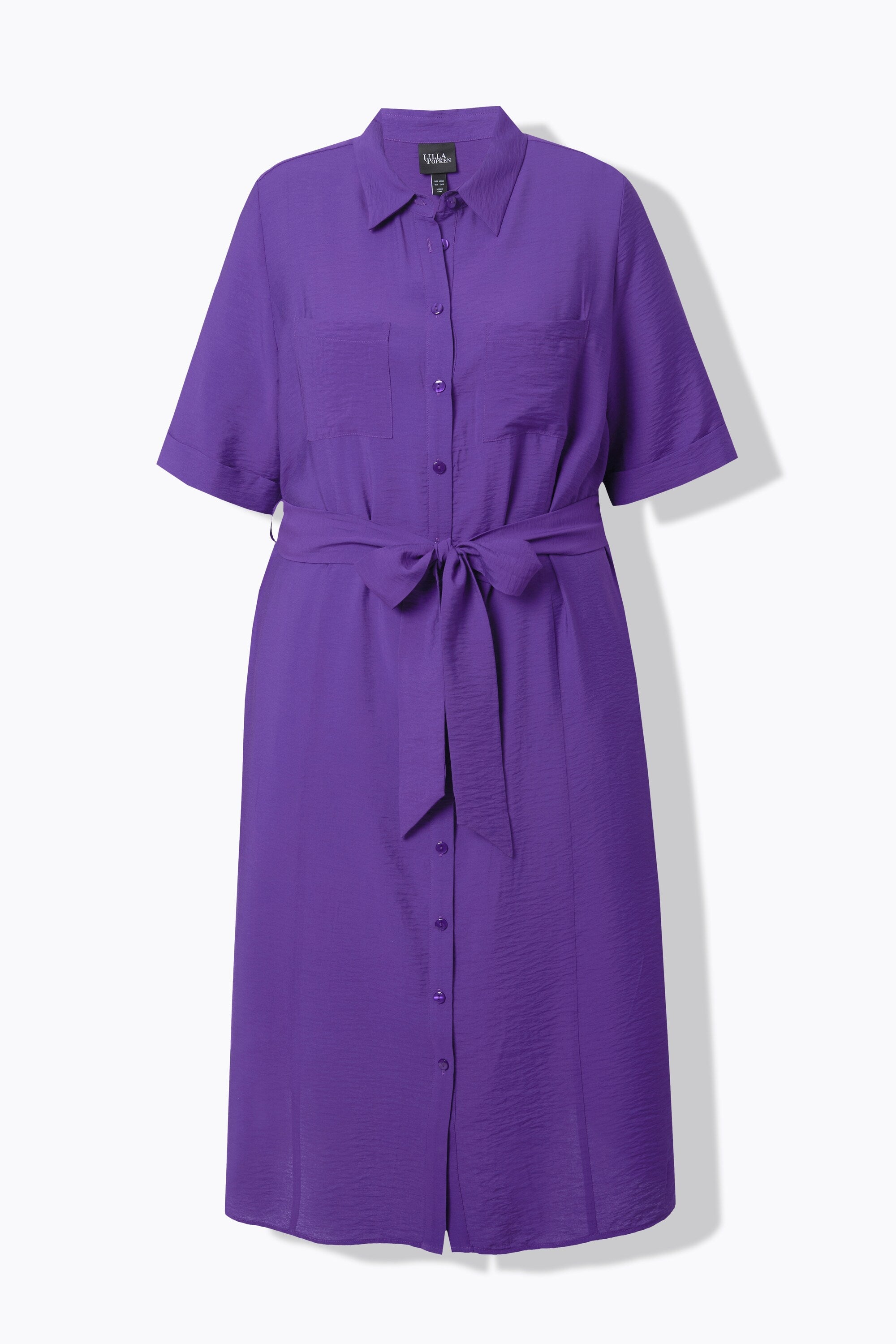 Ulla Popken Button Midi Dress in Purple