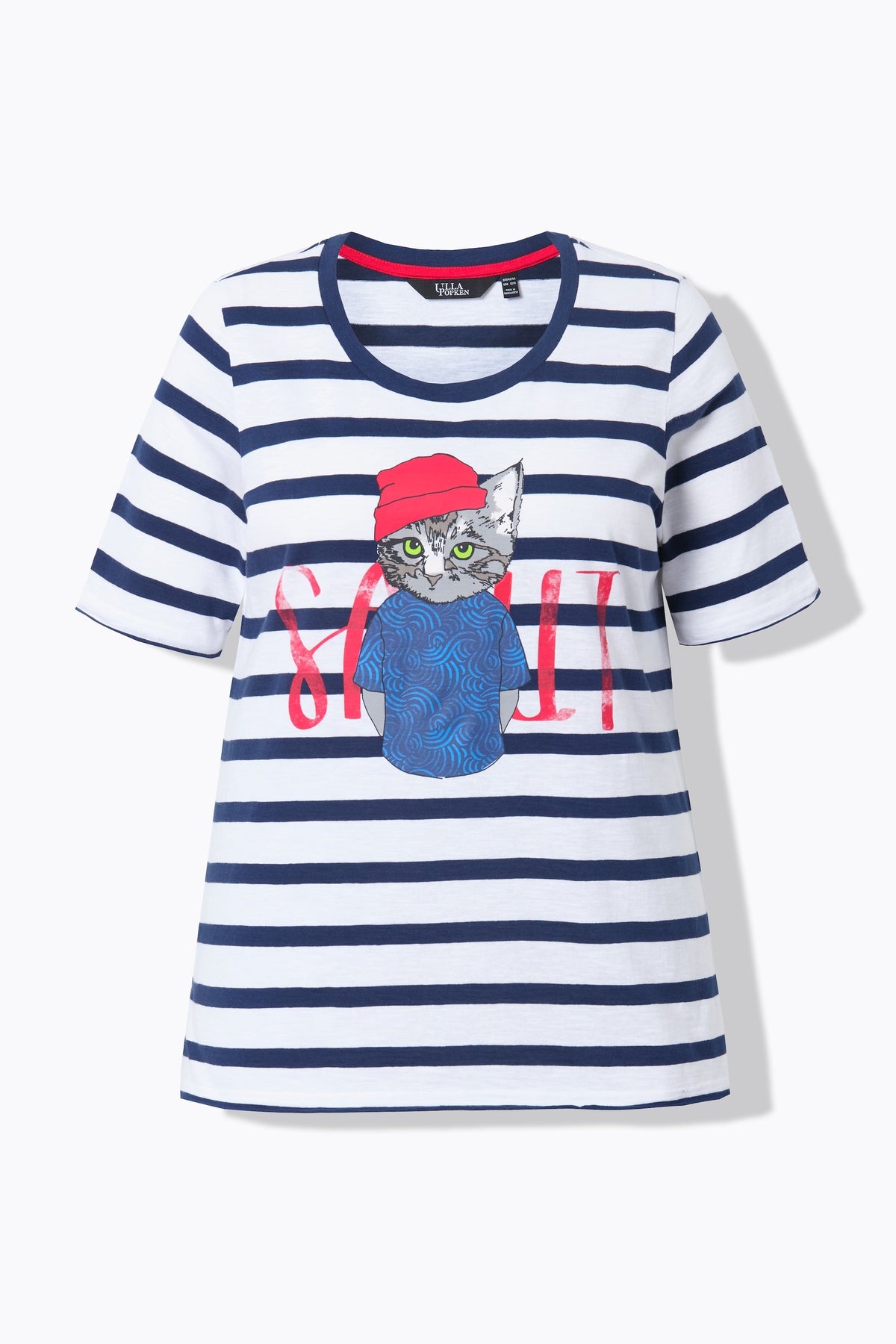 Ulla Popken Cat T-shirt in Navy