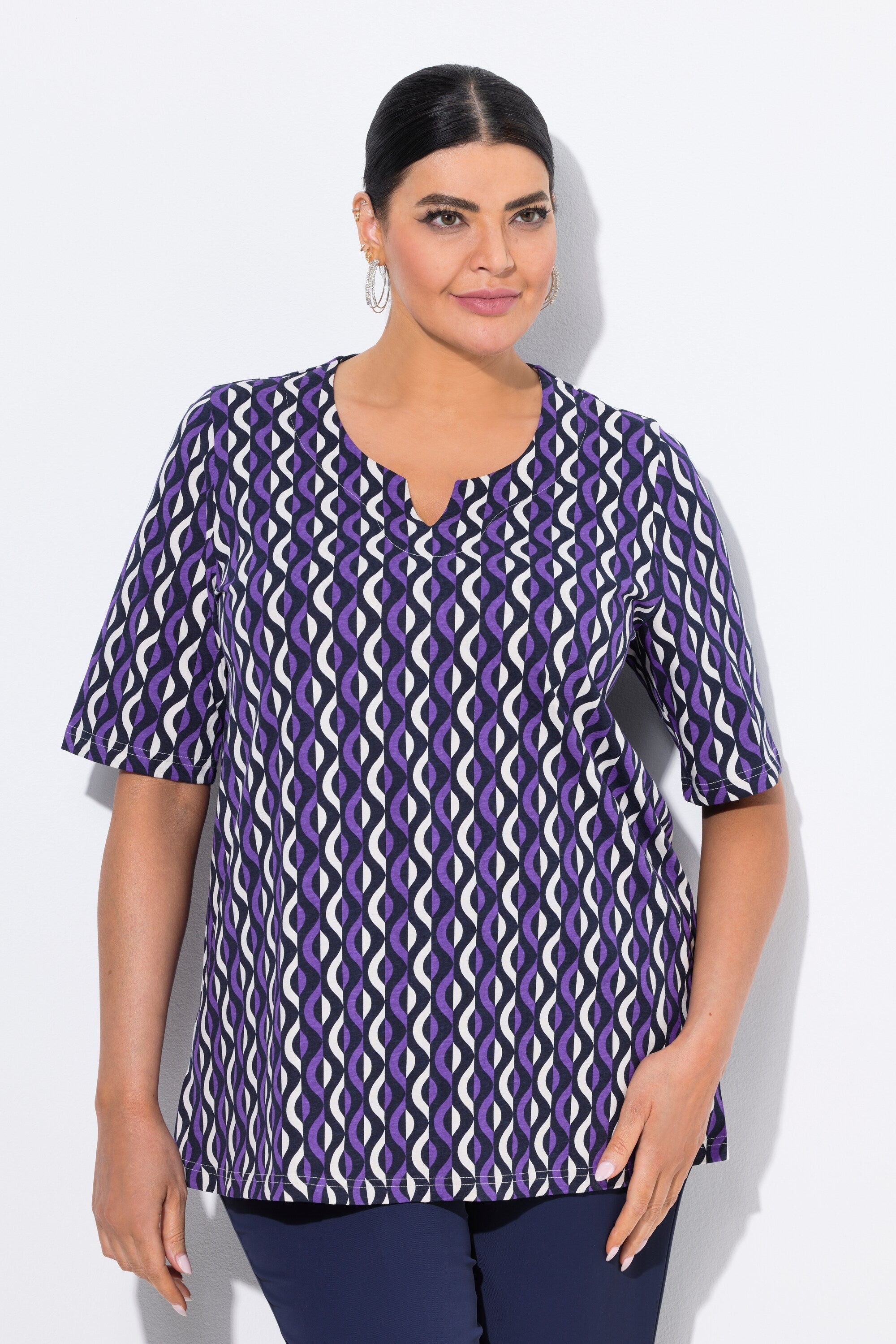 Ulla Popken Graphic Purple T-Shirt