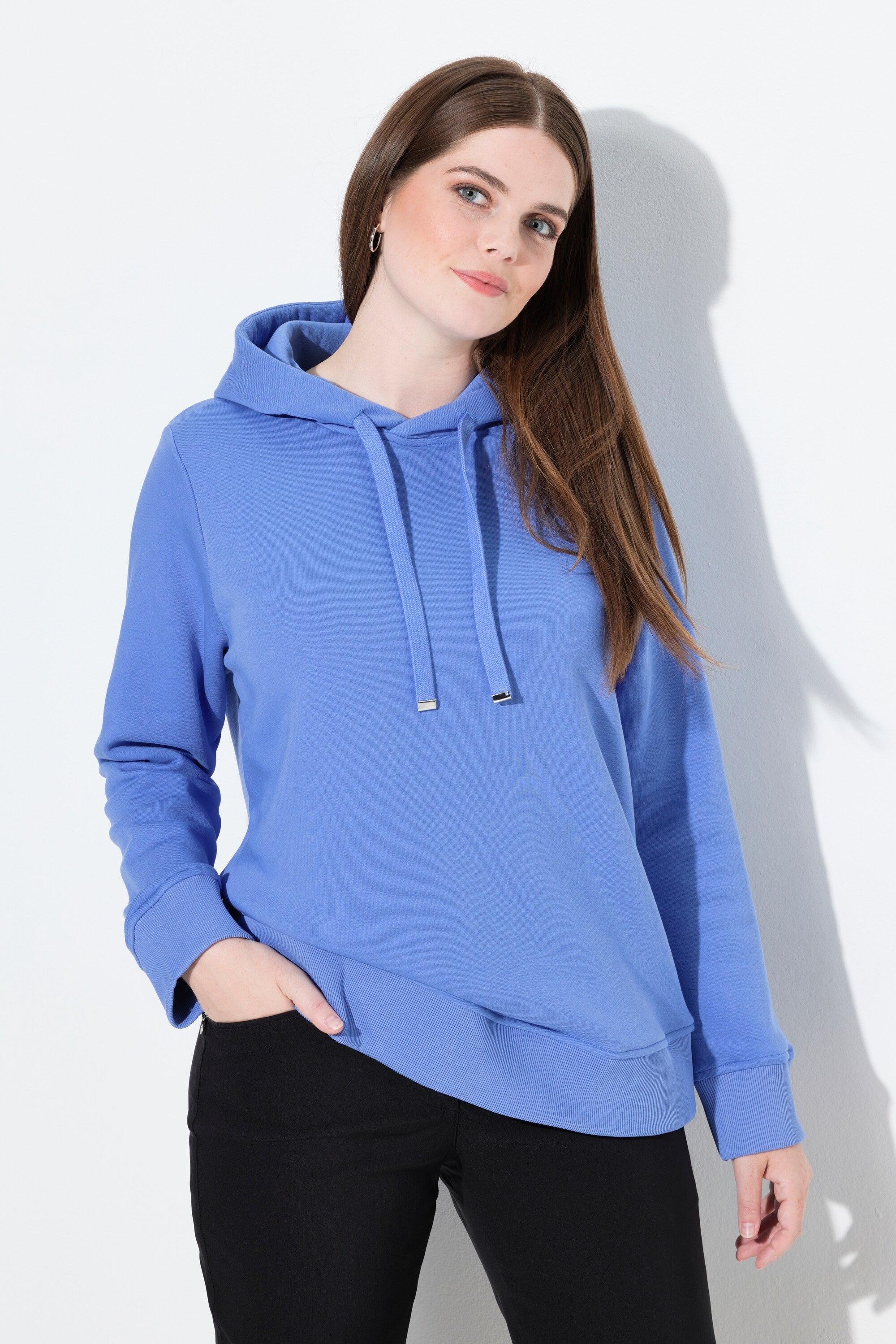 Ulla Popken Hoodie in Cornflower Blue