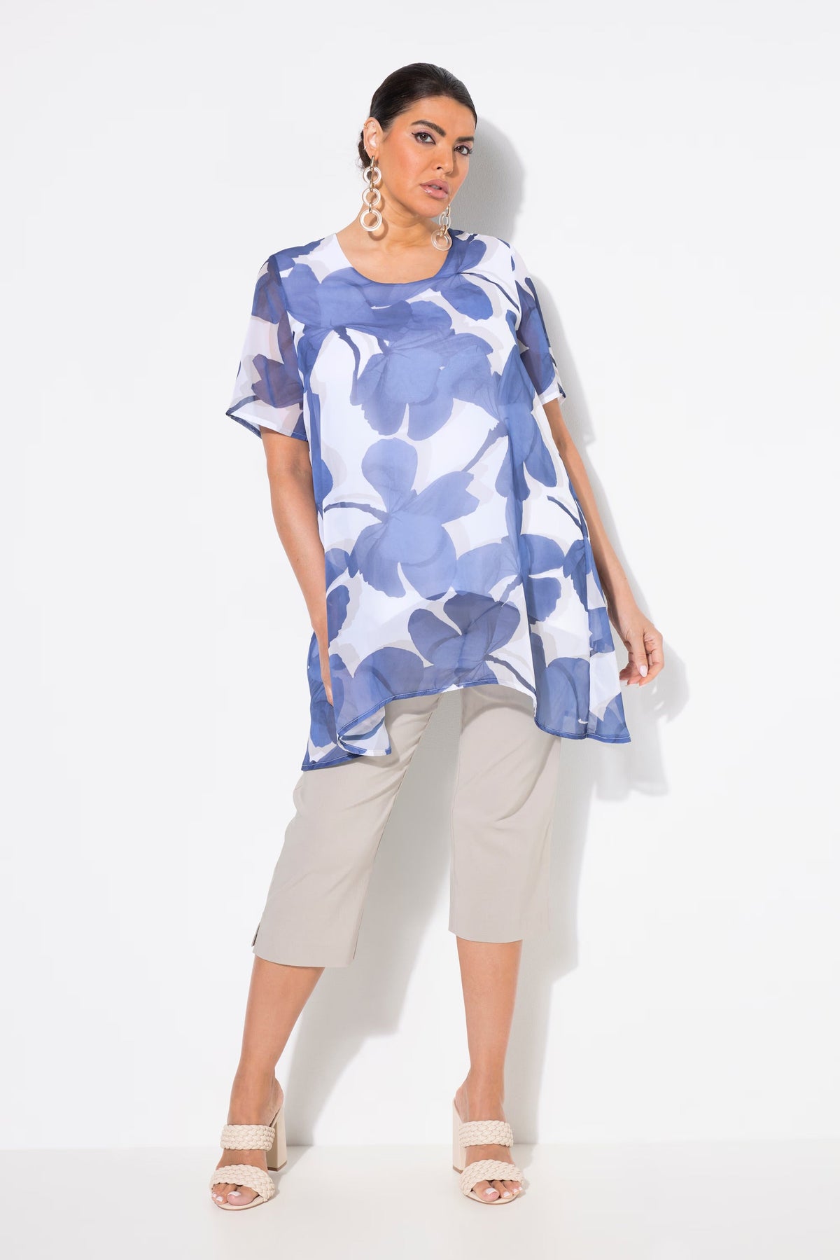 Ulla Popken Hydrangea Chiffon Blouse