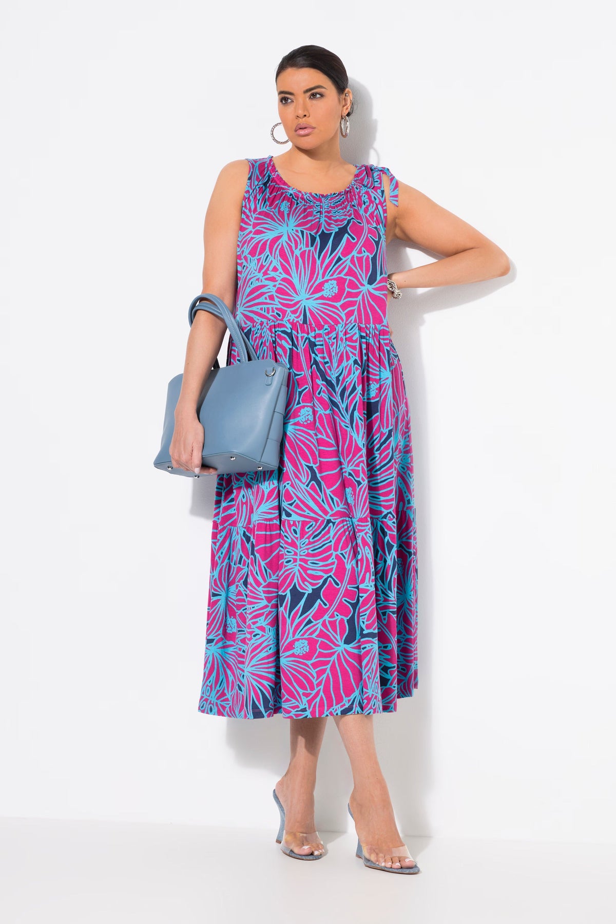 Ulla Popken Jersey Floral Midi Dress