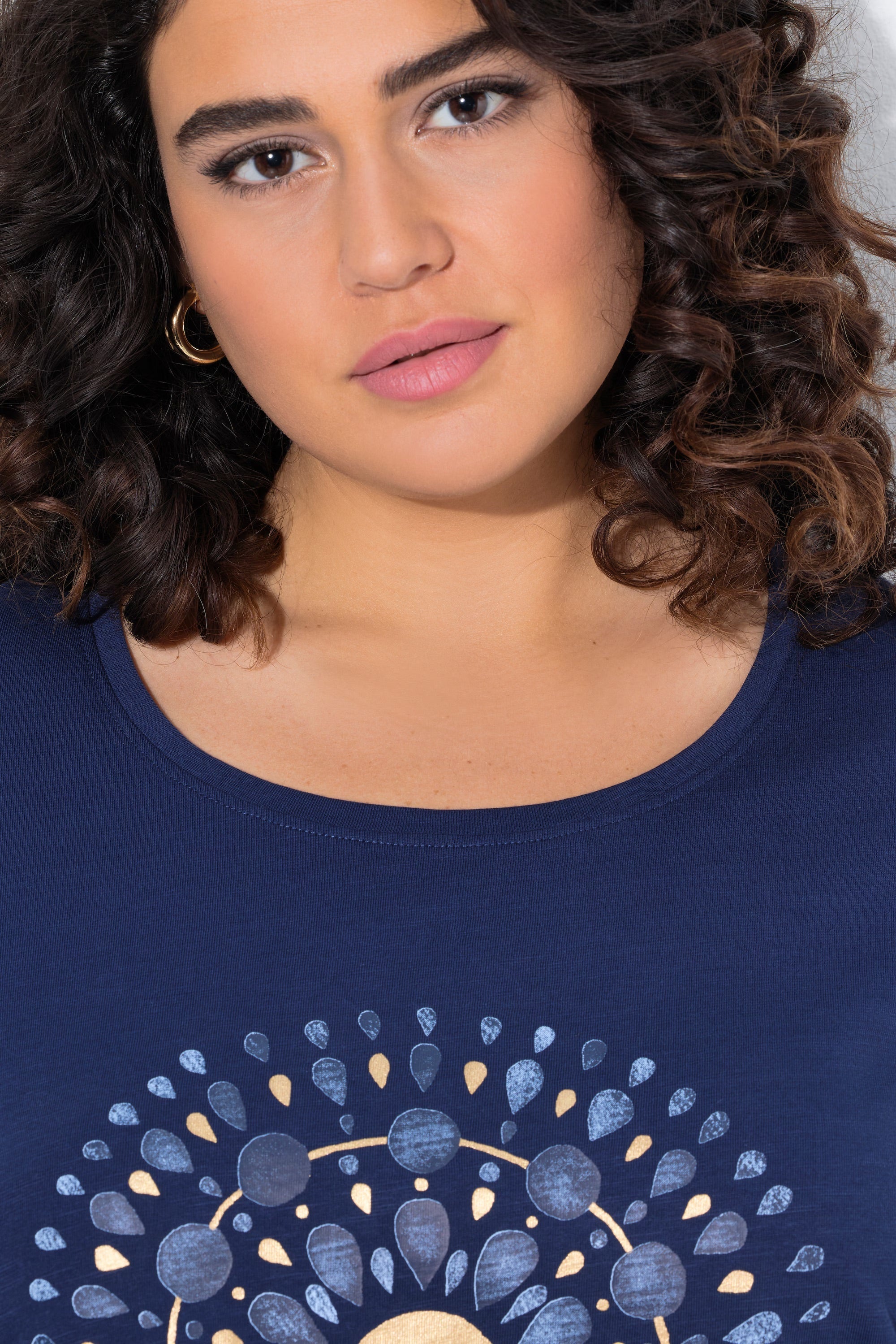Ulla Popken Mandala T-Shirt in Navy