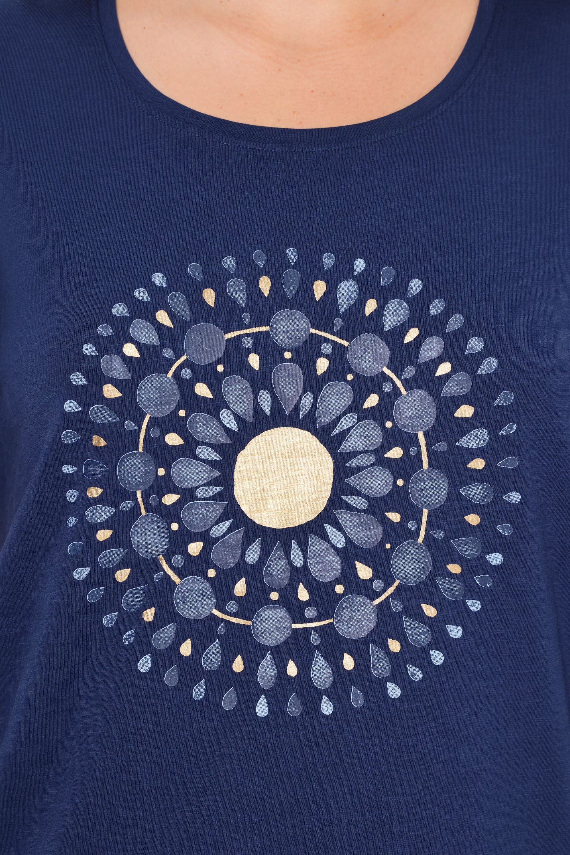 Ulla Popken Mandala T-Shirt in Navy