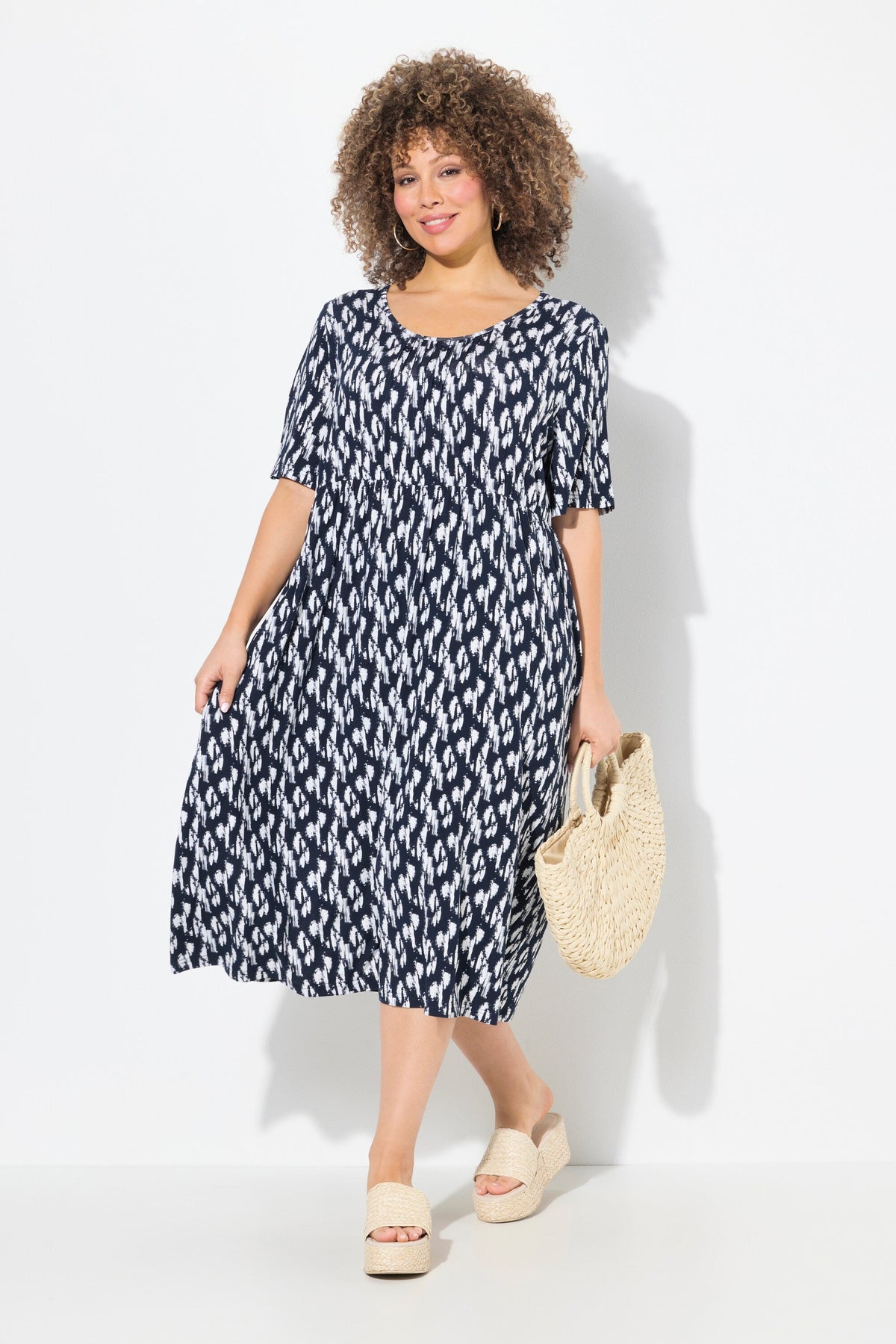 Ulla Popken Navy Graphic Dress