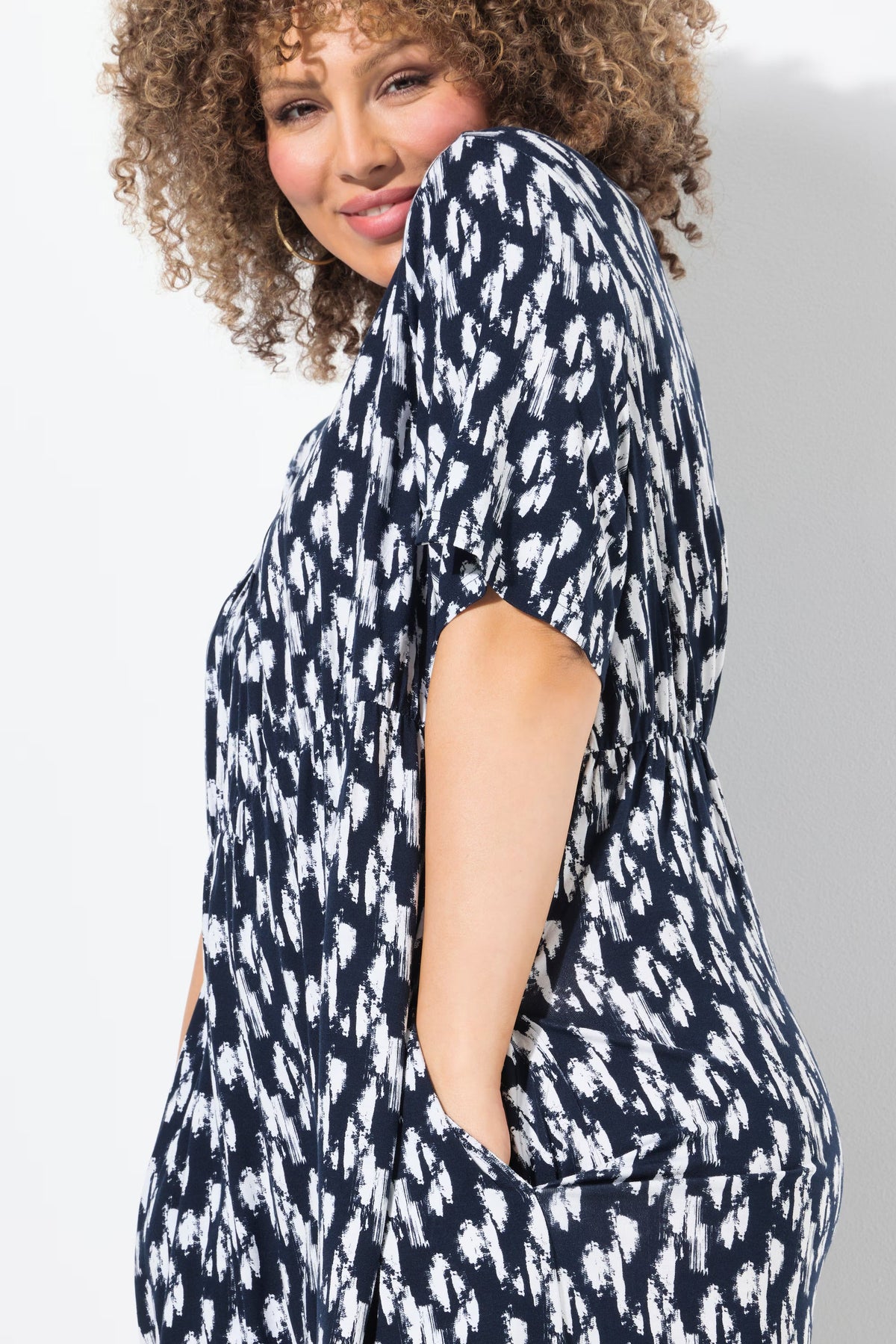 Ulla Popken Navy Graphic Dress
