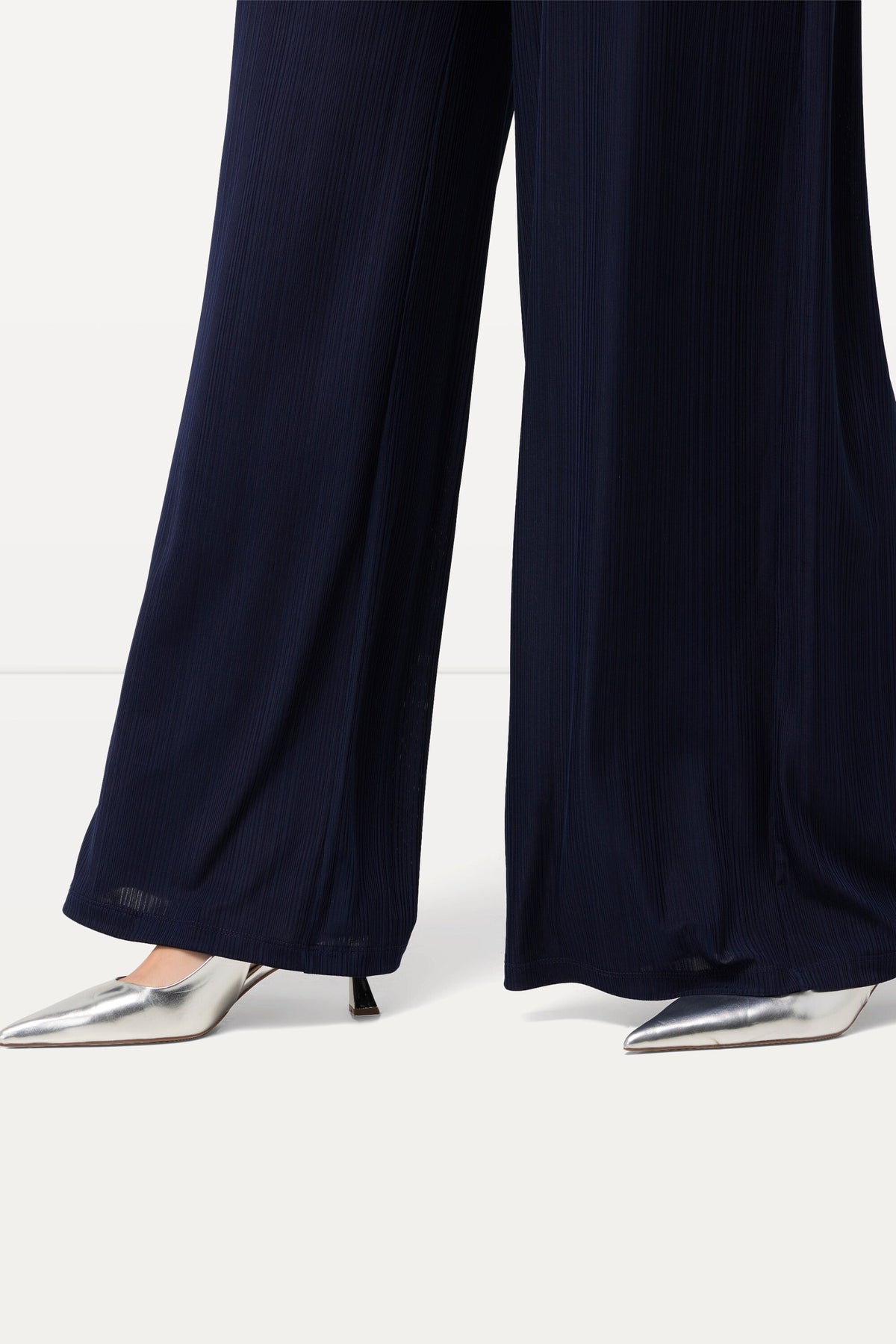 Ulla Popken Navy Wide Leg Trousers