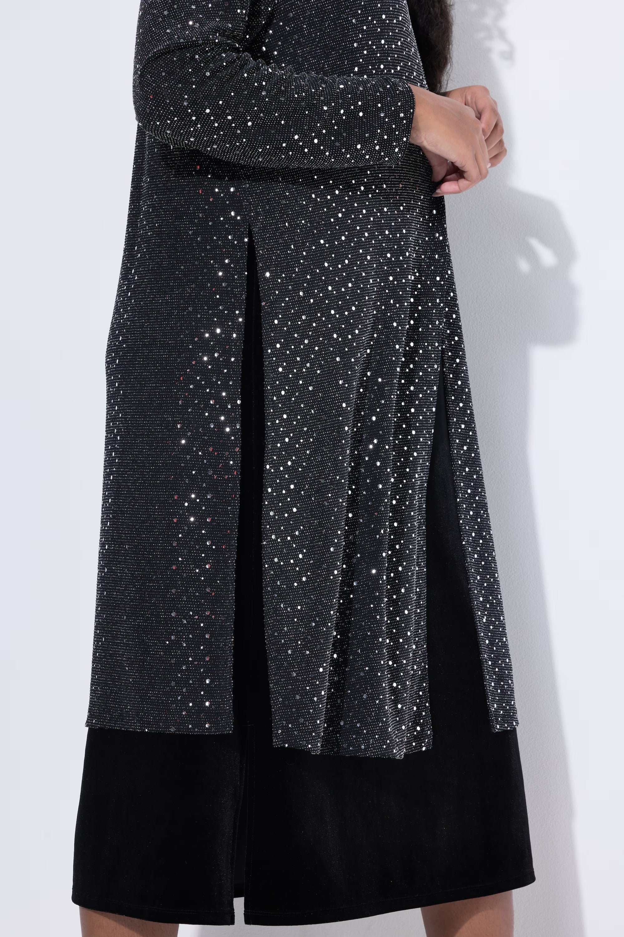 Ulla Popken Open Silver Sequin Jacket