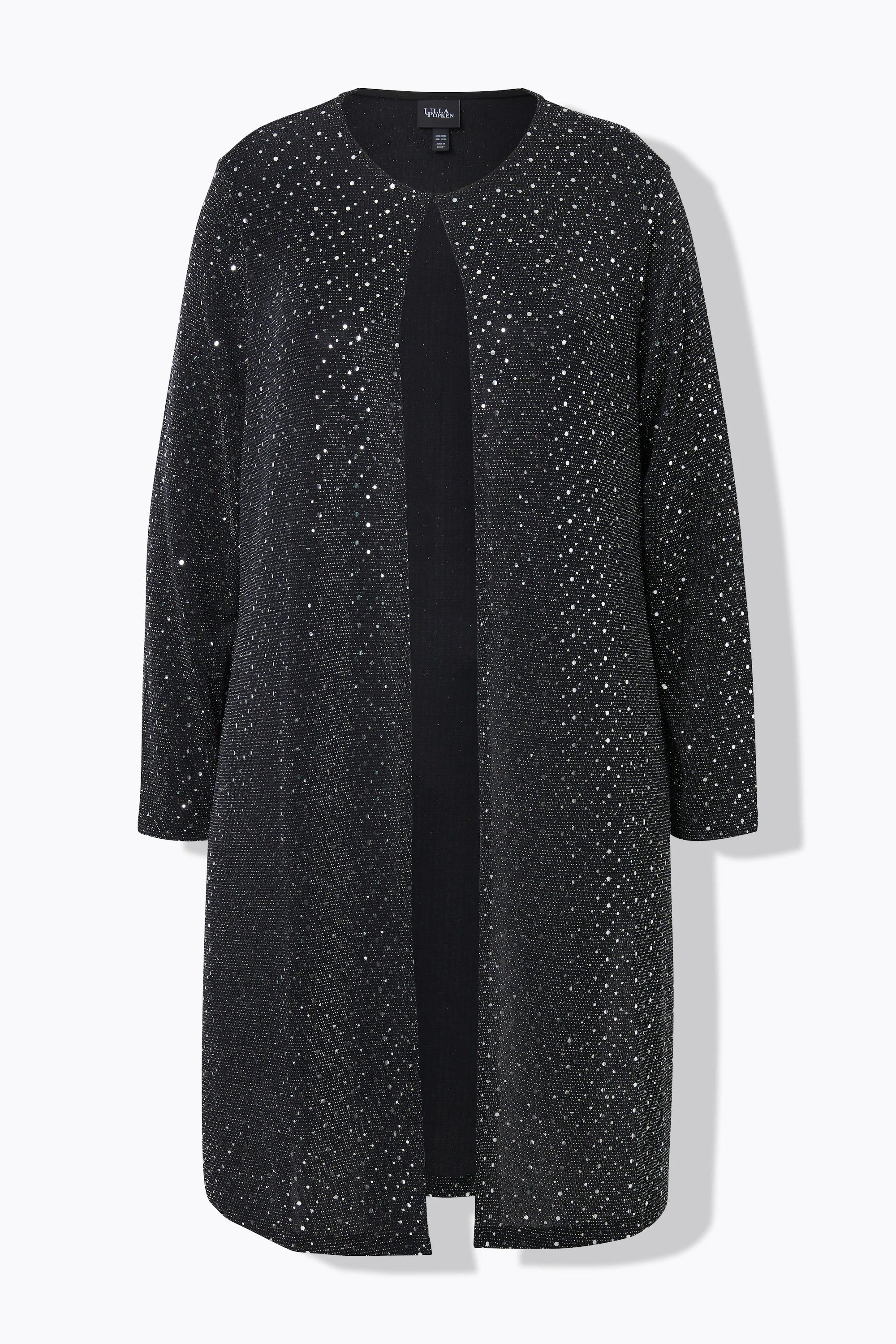 Ulla Popken Open Silver Sequin Jacket