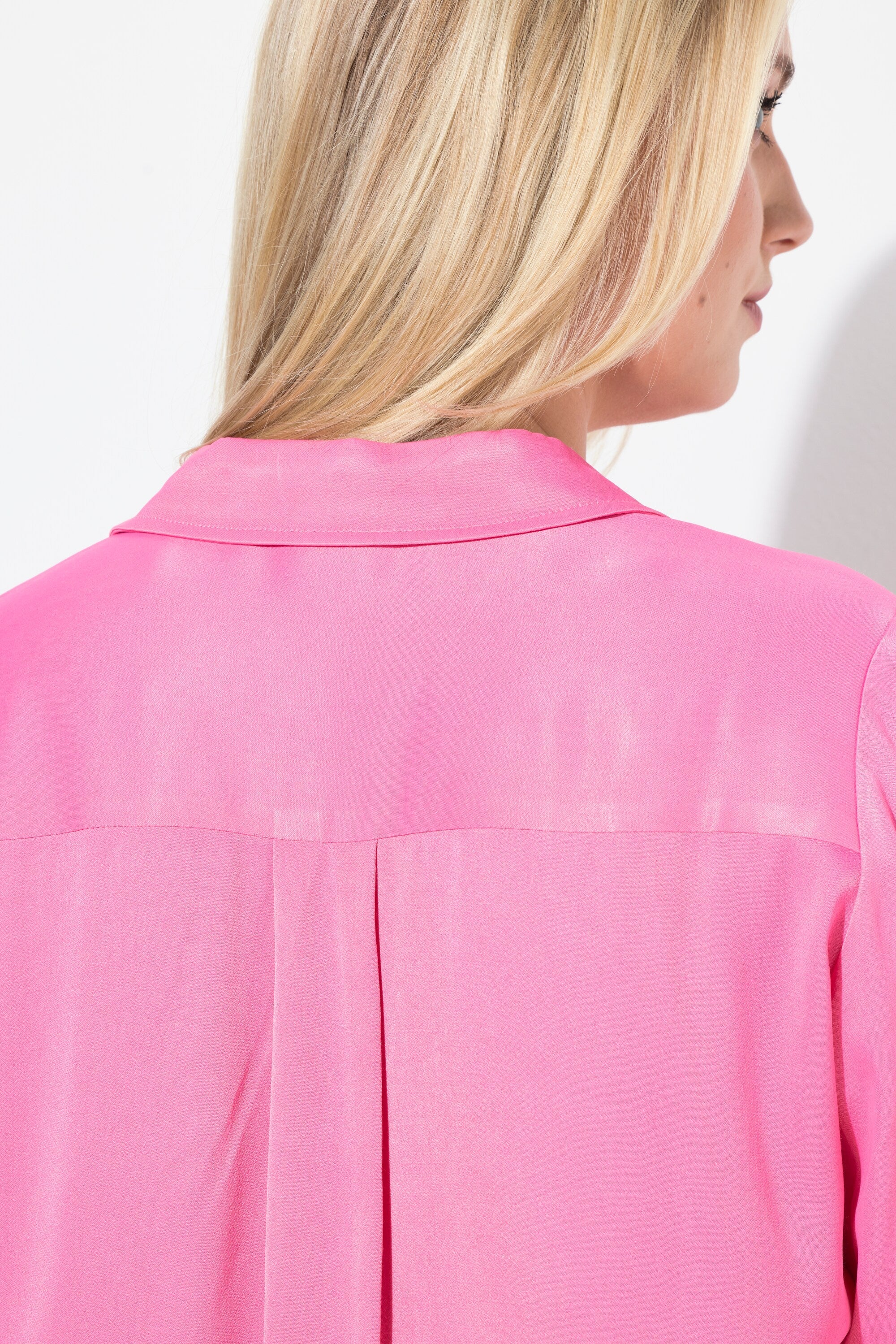 Ulla Popken Satin Shirt in Pink