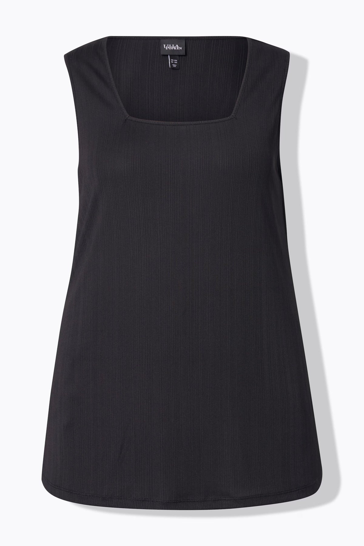 Ulla Popken Square Neck Vest Top in Black