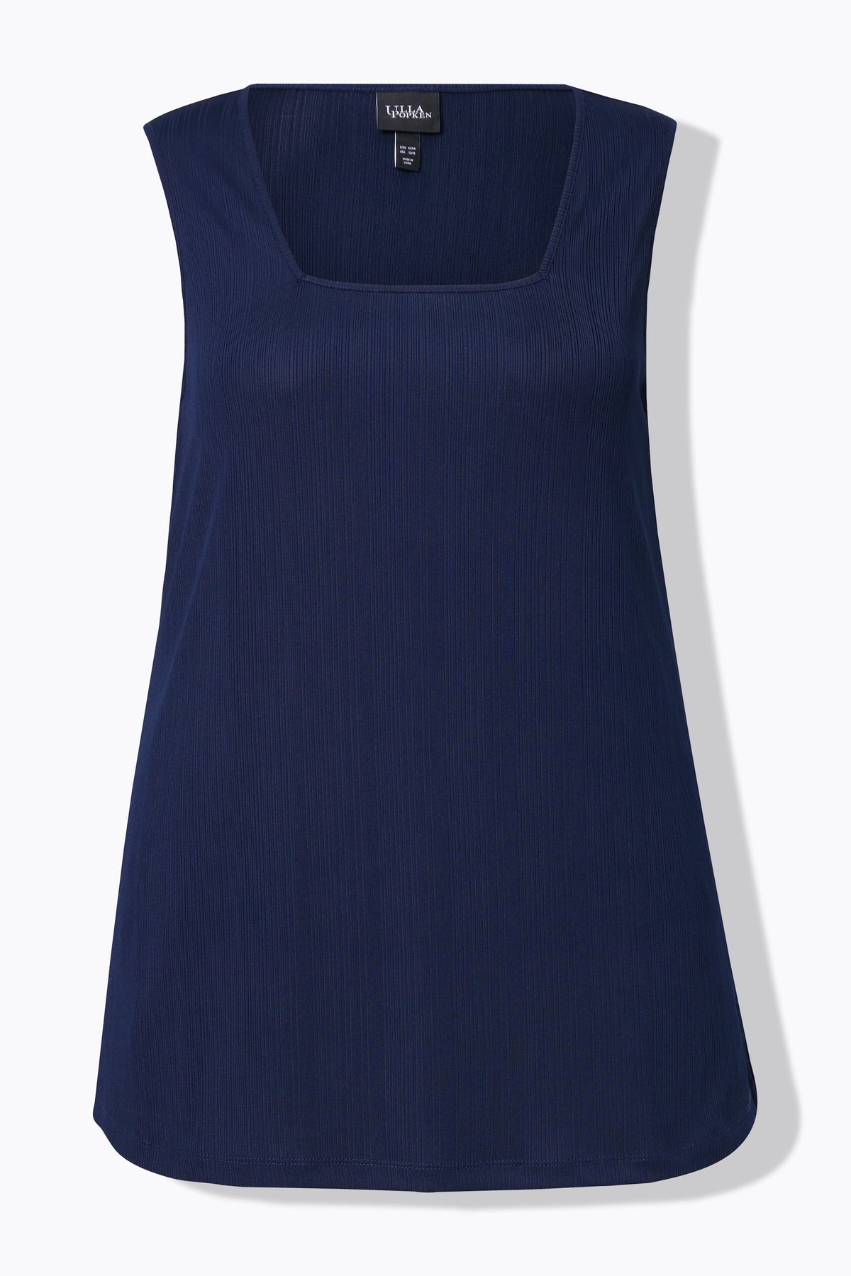 Ulla Popken Square Neck Vest Top in Navy