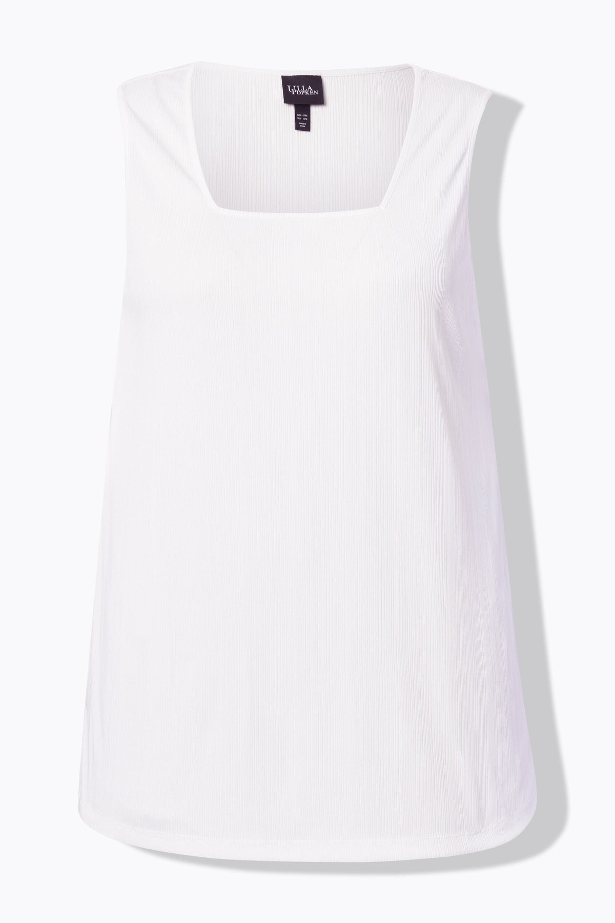 Ulla Popken Square Neck Vest Top in White