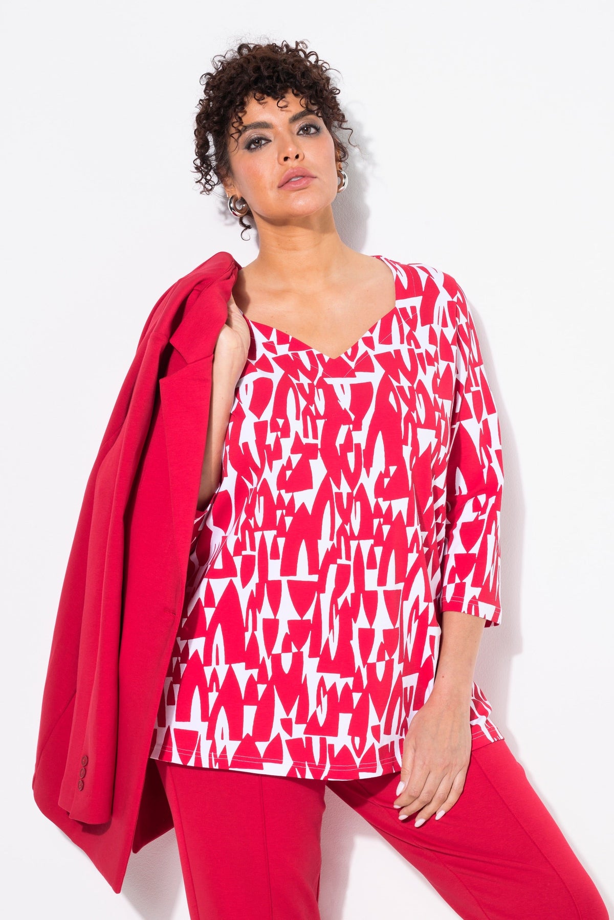 Ulla Popken Sweetheart Blouse in Red