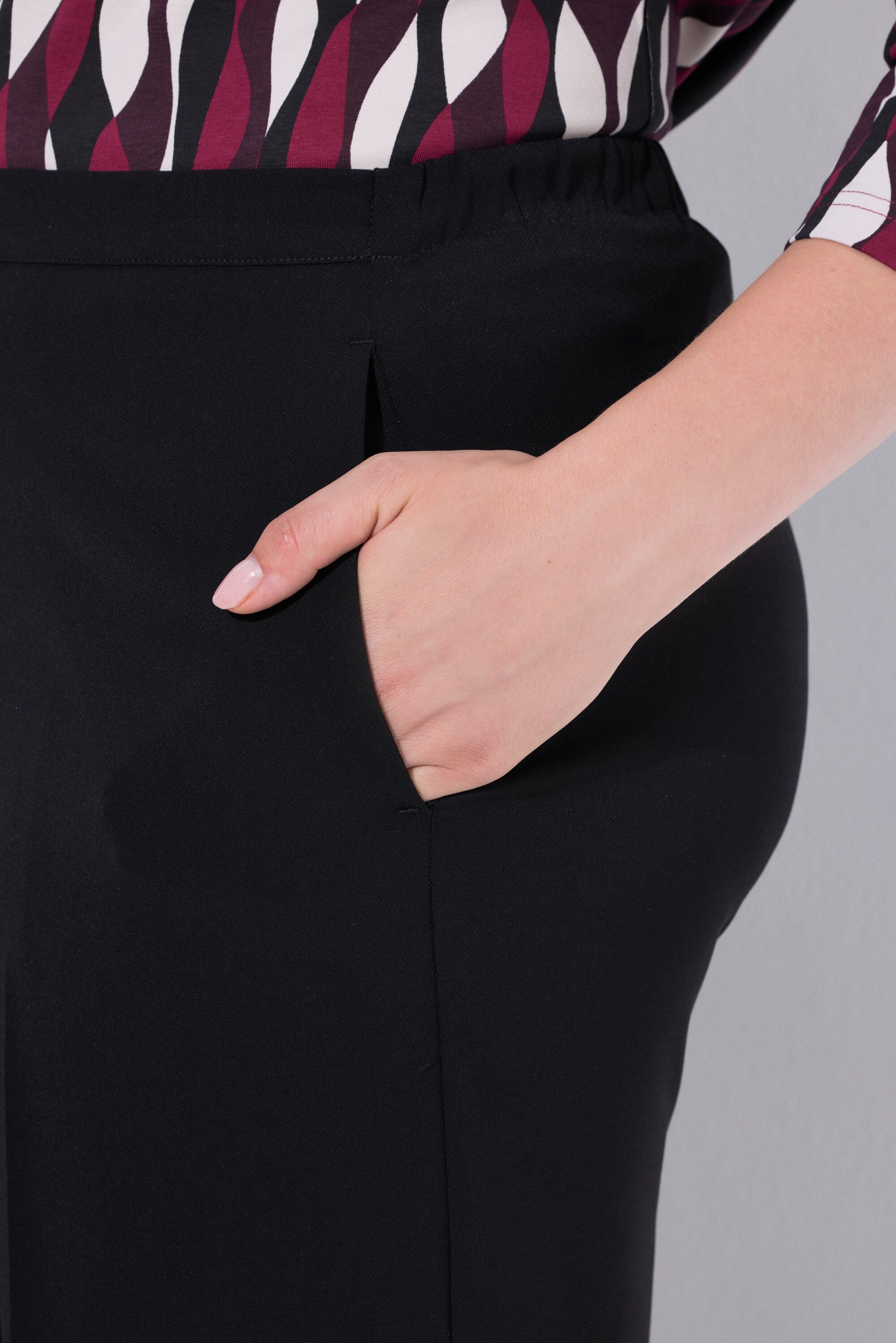 Ulla Popken Wide Leg Trousers in Black