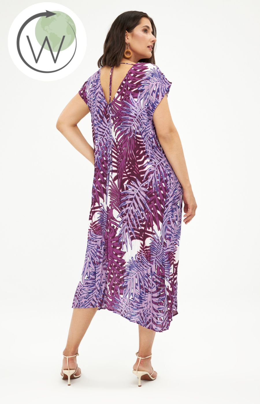 Mat Pleated Dress in Purple