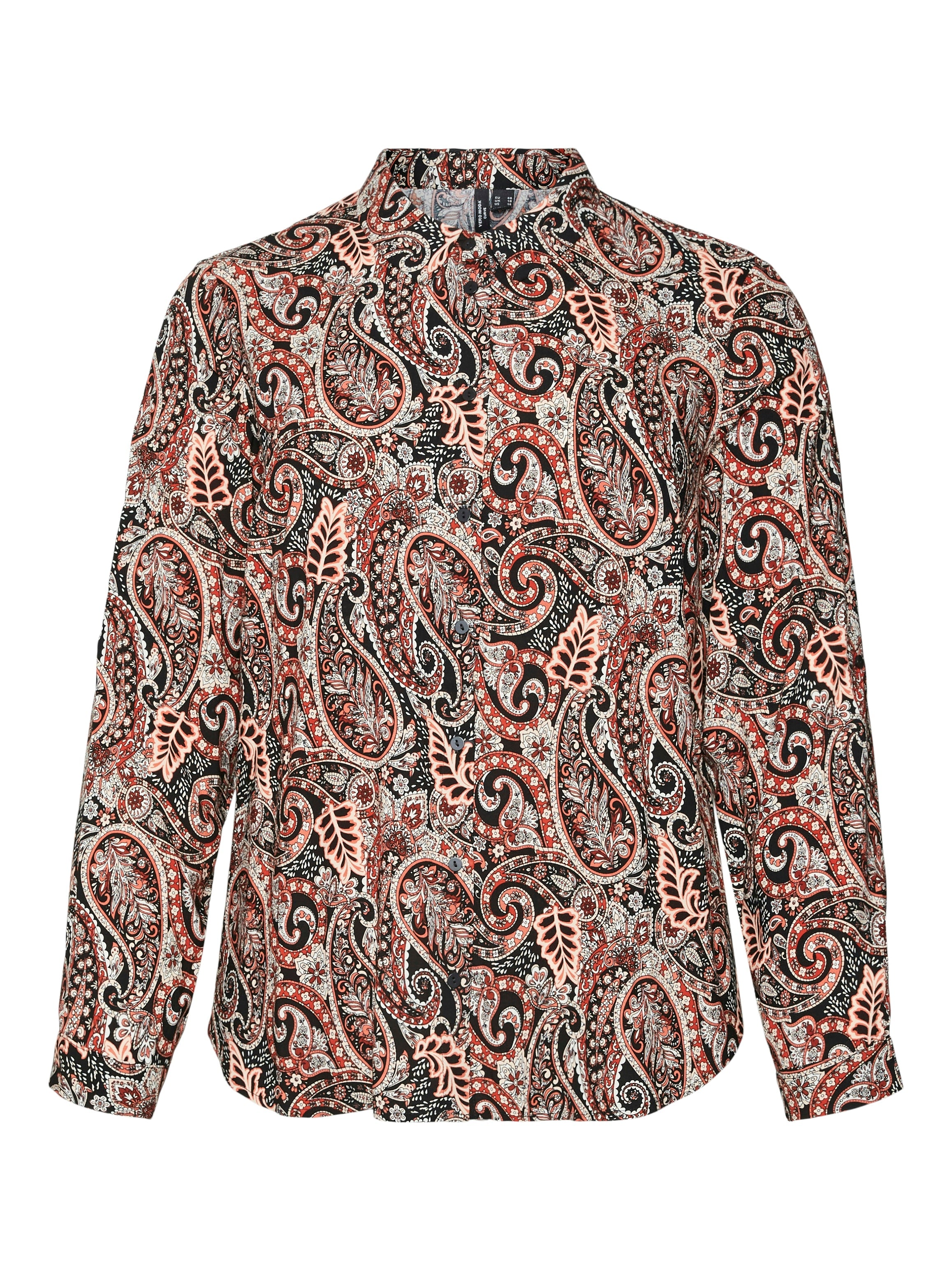 Vero Moda Curve Mable Shirt in Red Paisley Print