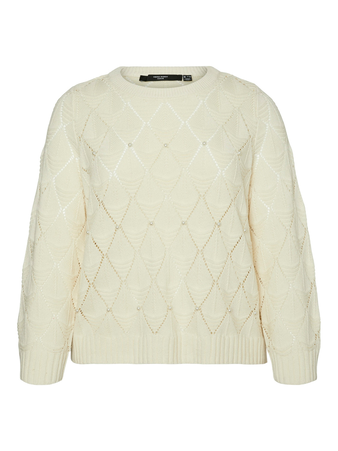 Vero Moda Curve Athena Knit Jumper in Cream