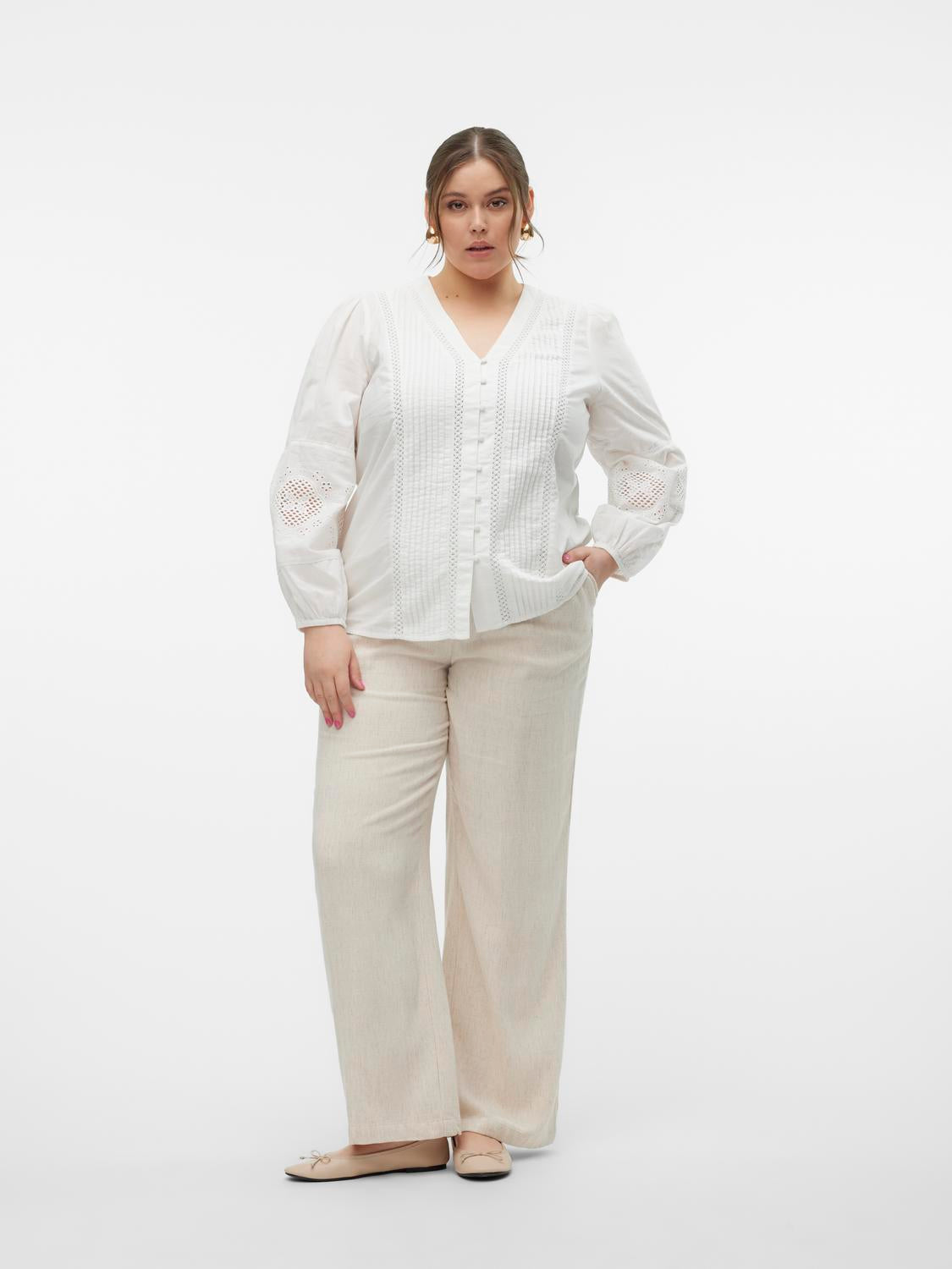 Vero Moda Curve Jamilla Top in White