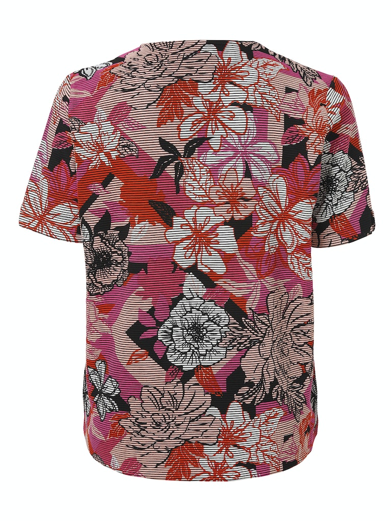 Via Appia Ribbed Floral Top - Wardrobe Plus