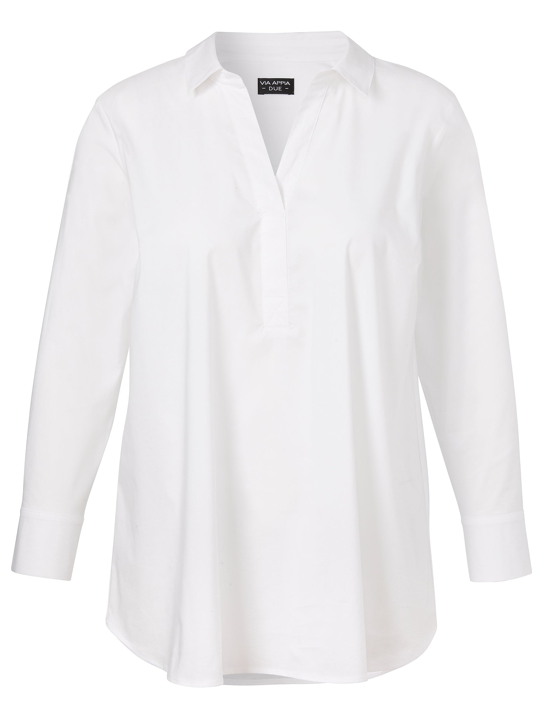 Via Appia Due White Collared Blouse