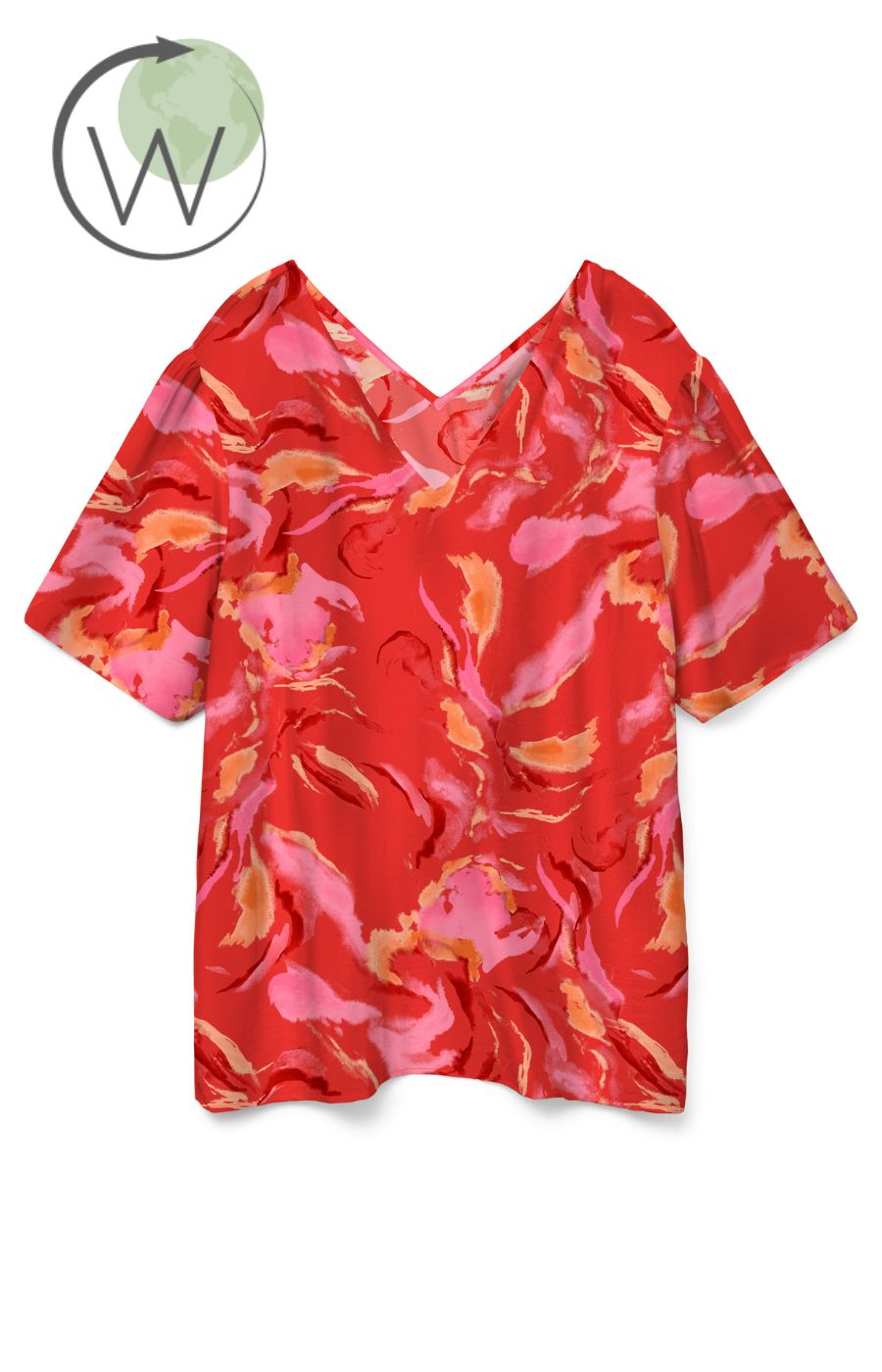 Vero Moda Curve Cille Top in Coral
